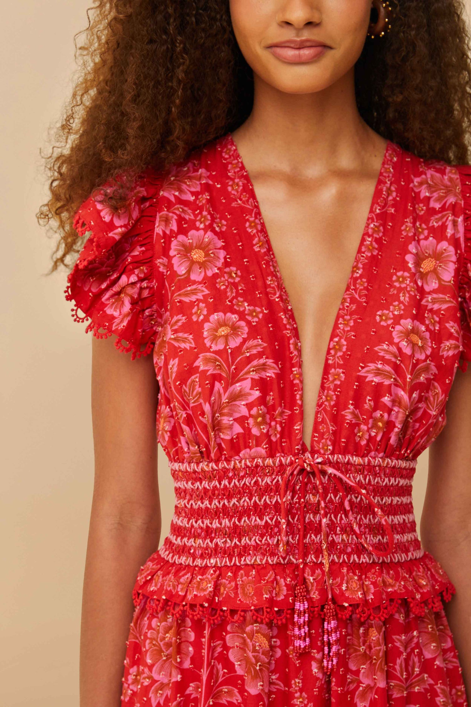 Red Olivia Lace Maxi Dress FARM Rio Red Olivia Lace Maxi Dress FARM Rio