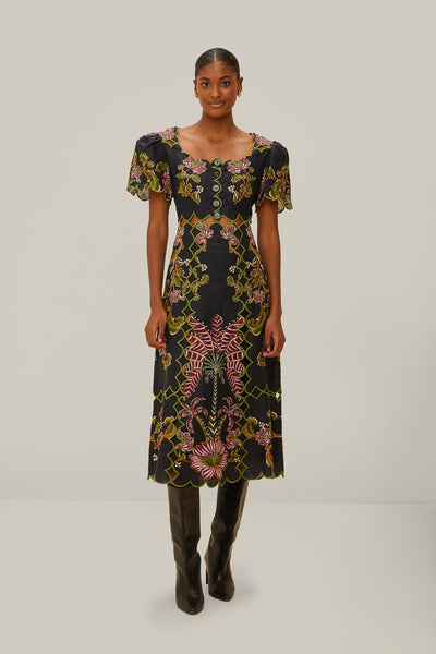 Black Ravenala Short Sleeve Maxi Dress – FARM Rio