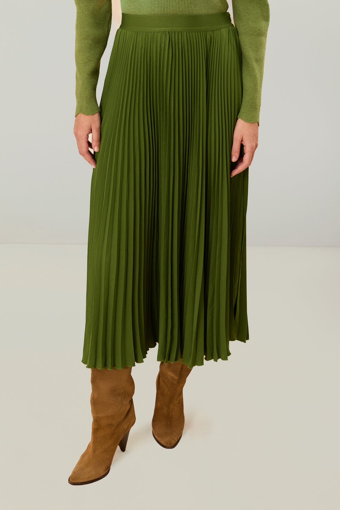 Green Pleated Maxi Skirt – FARM Rio - Main Image