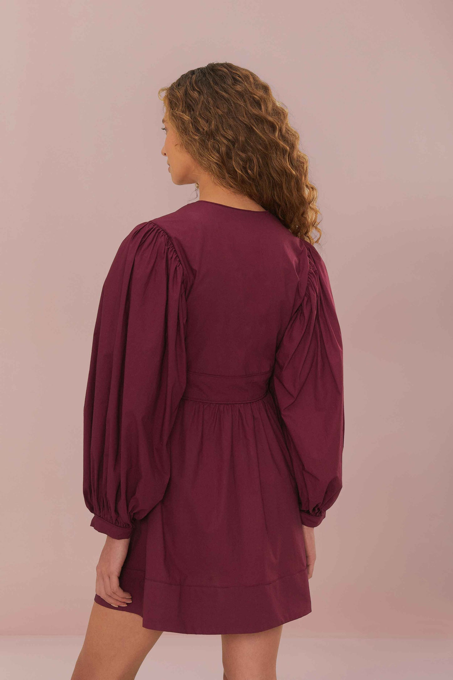puff sleeve burgundy dress A-Line Puff Sleeves Organza Burgundy Long Prom Dress, Burgundy Long Evening Dress US 10 / Custom Color
