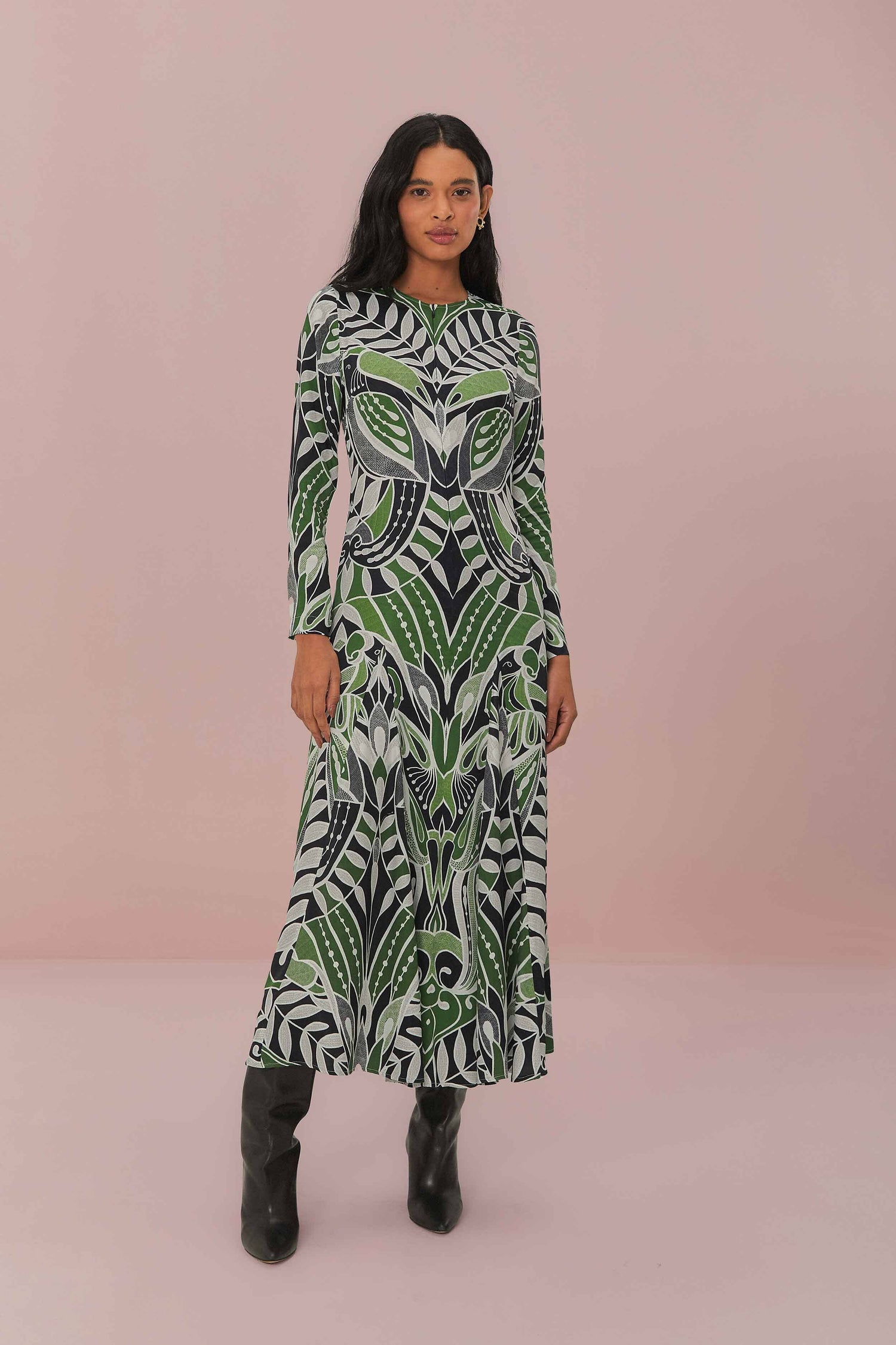 Black Lace Nature Midi Dress – FARM Rio