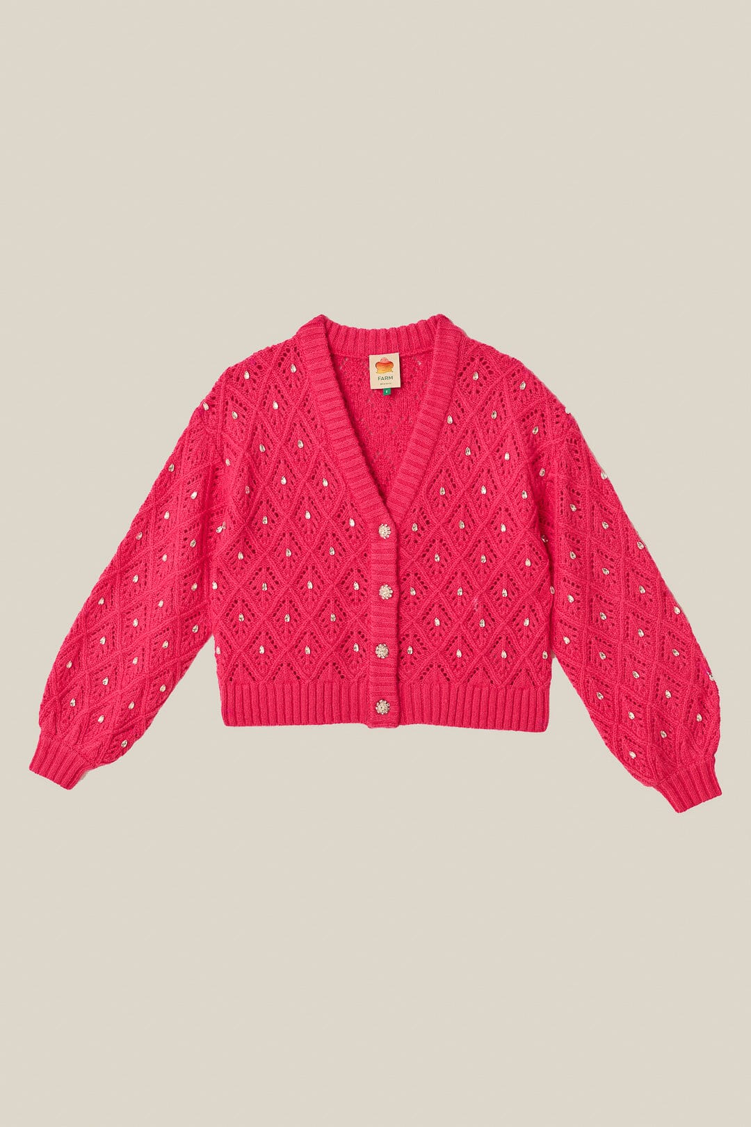 Pull en maille à dentelle rose