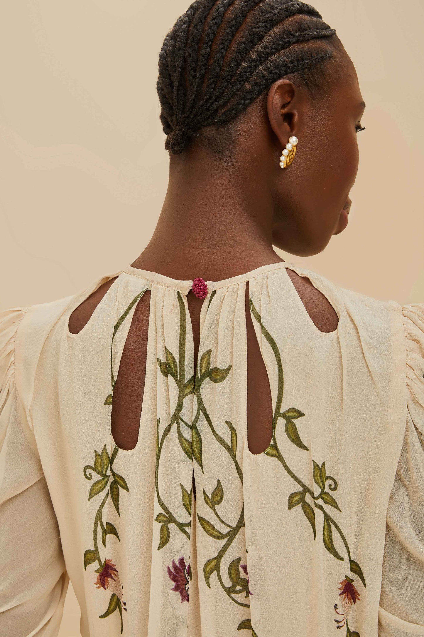 Multicolor Romantic Nature Long Sleeve Maxi Dress