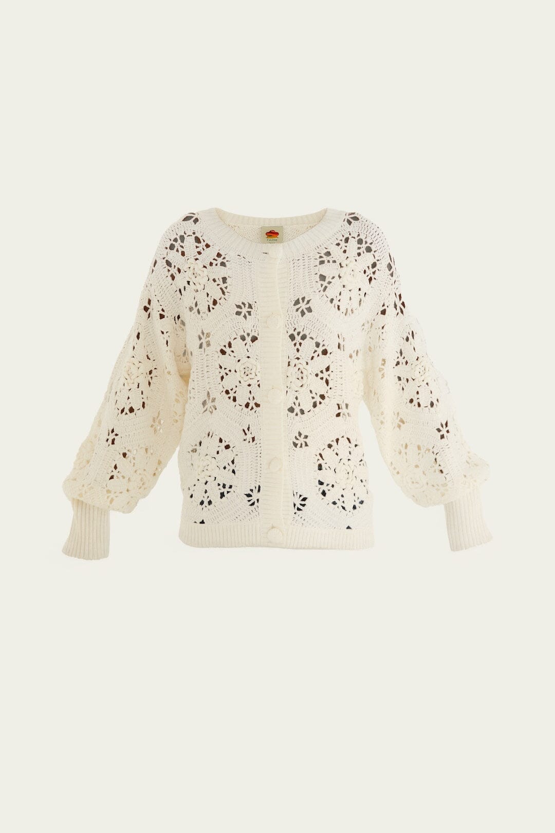 Off-White Crochet 3d Flower Knit Cardigan