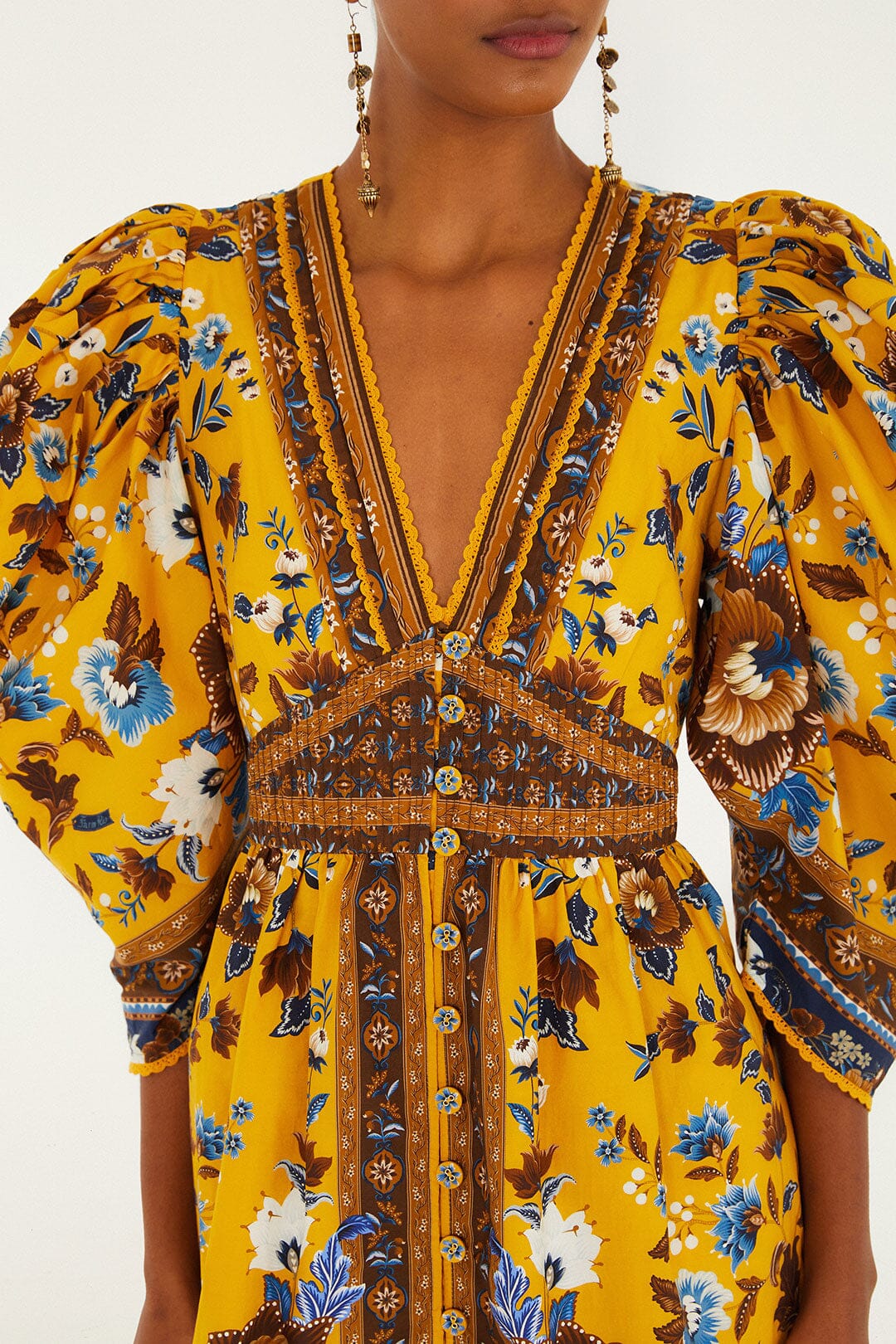 Yellow Flowering Garden Tree Mini Dress | FARM Rio Yellow Flowering Garden Tree Mini Dress | FARM Rio