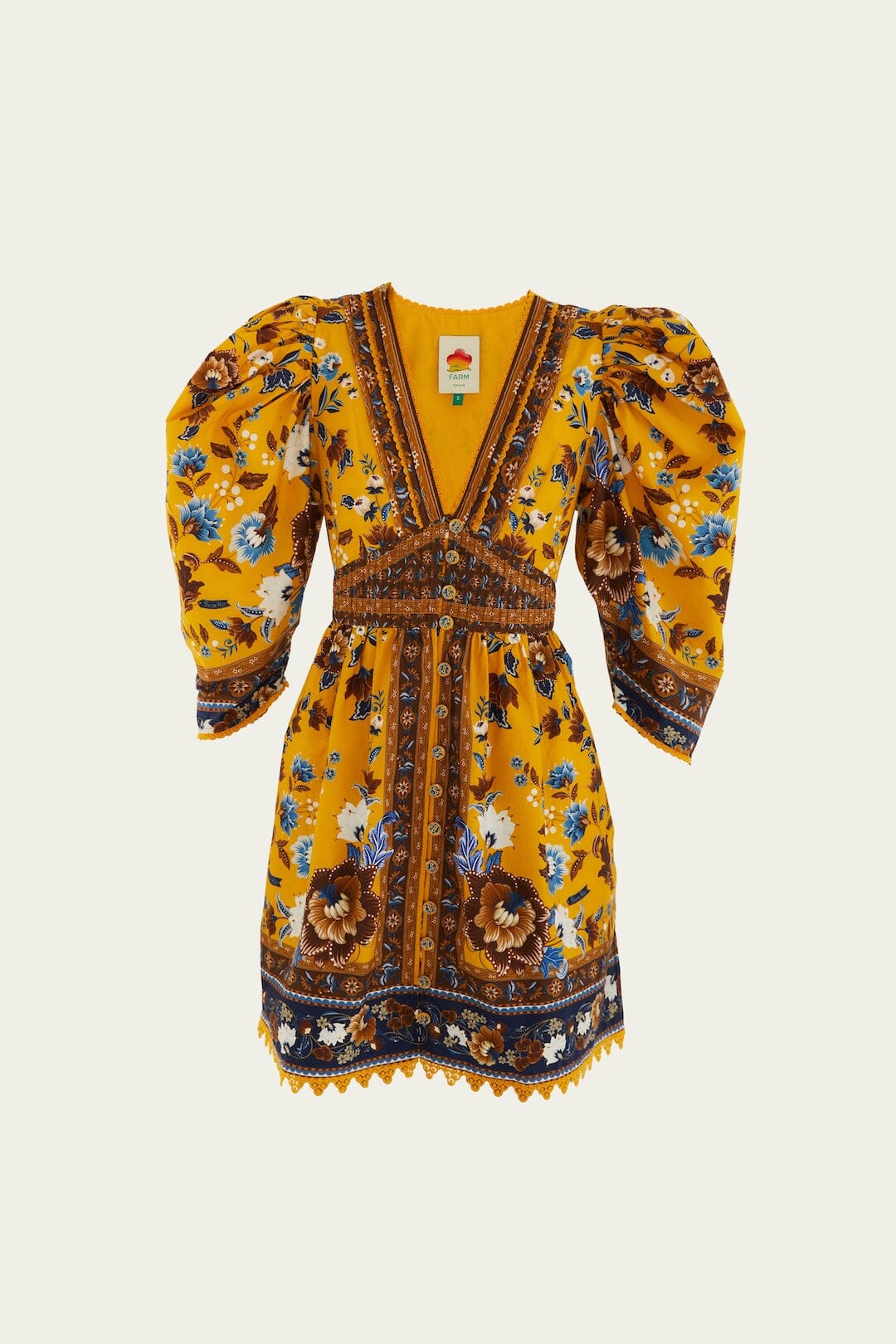 flowering garden tree green mini dress Yellow Flowering Garden Tree Mini Dress