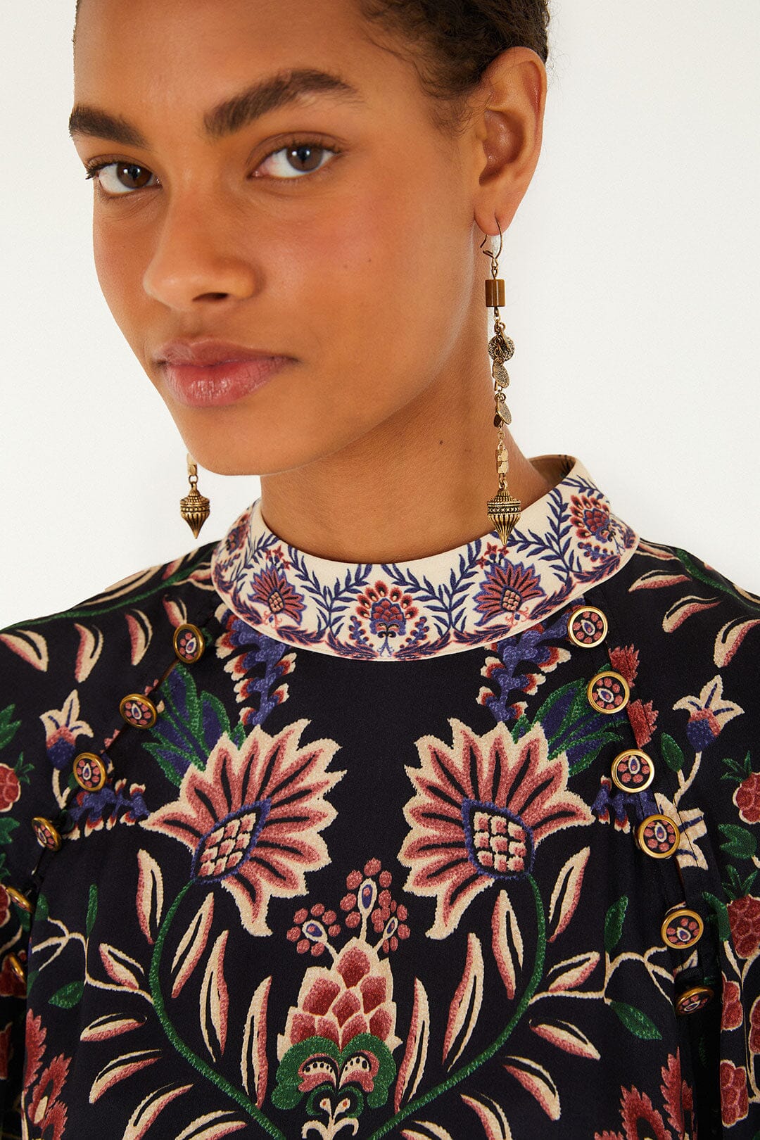 Black Marvelous Garden Lenzing™ Ecovero™ Mini Dress