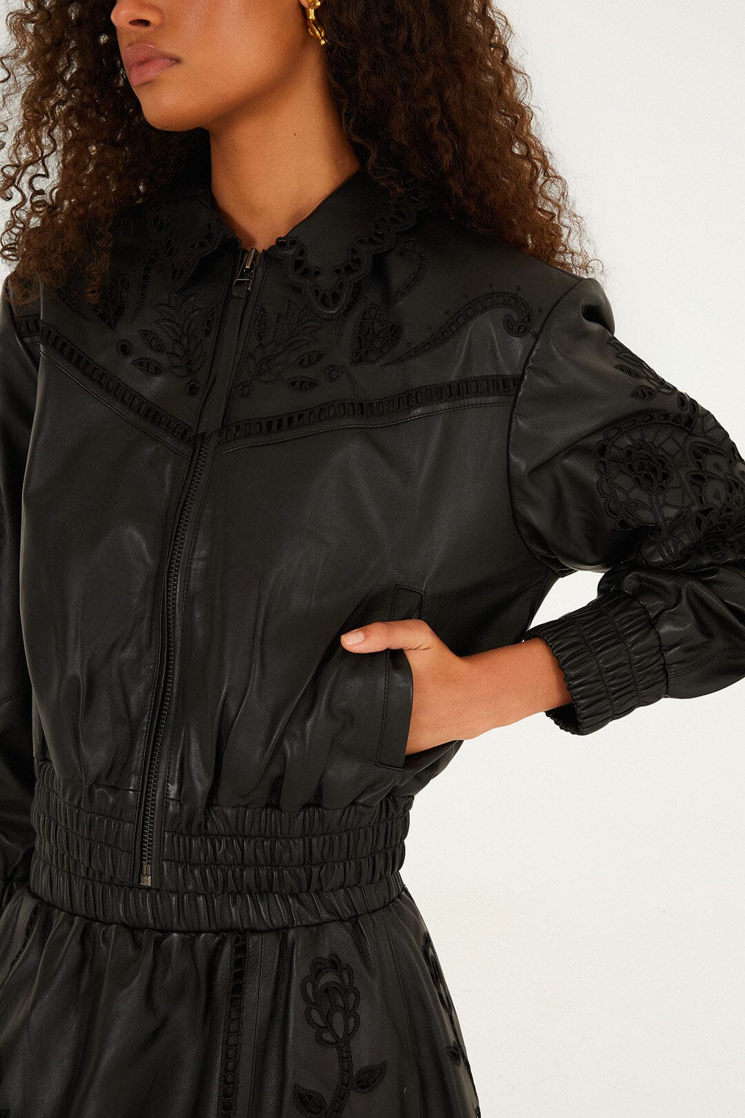 Veste en cuir Richelieu Heart noire