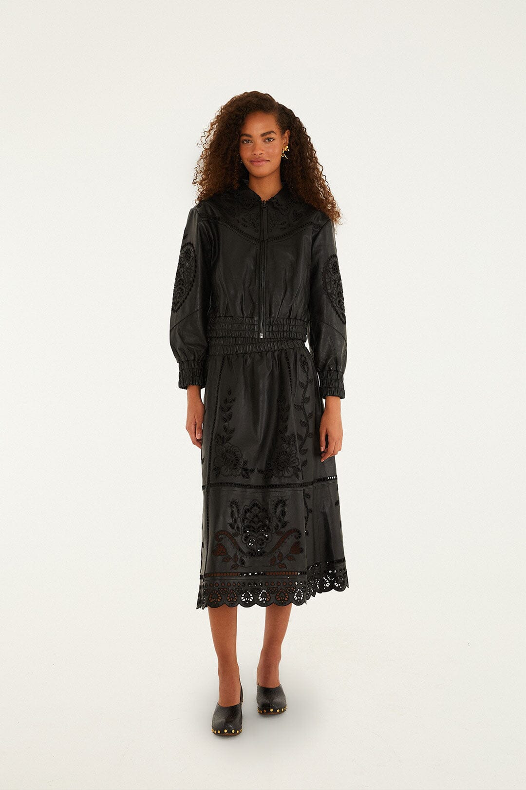 Veste en cuir Richelieu Heart noire