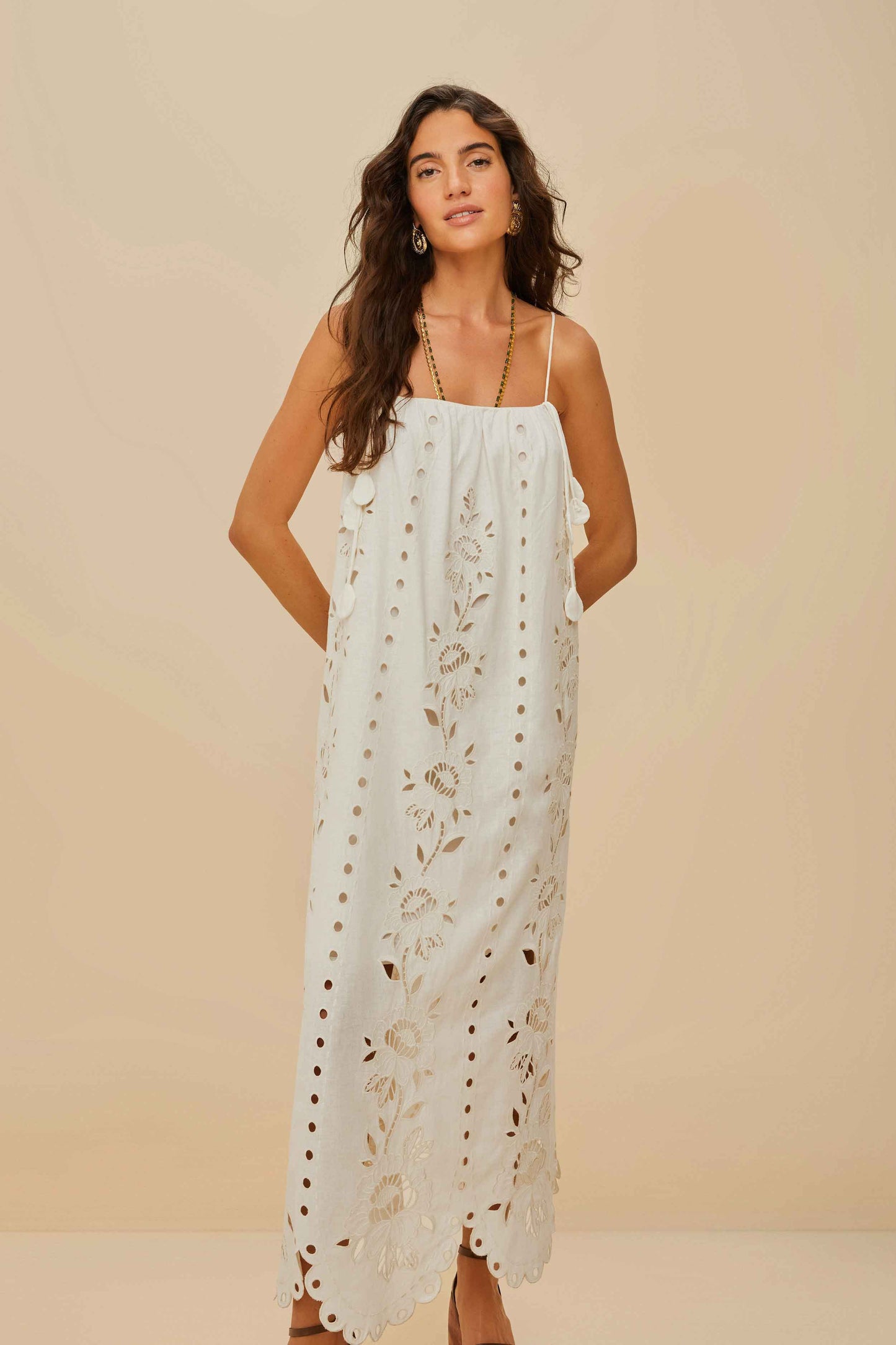 Off-White Richelieu LENZING™ ECOVERO™ Euroflax™ Maxi Dress
