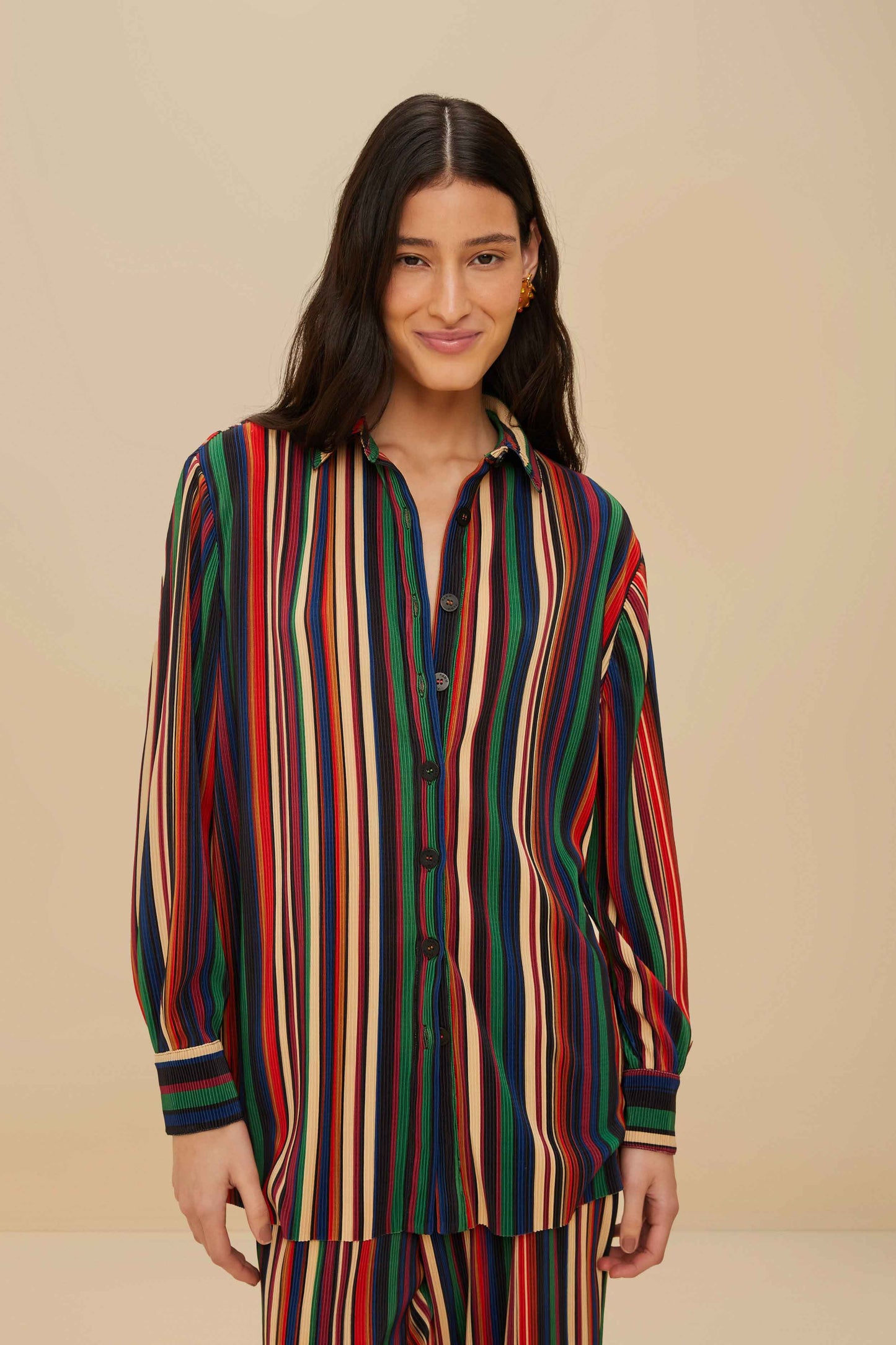 CHEMISE PLISSÉE MULTICOLORE À RAYURES PIPA