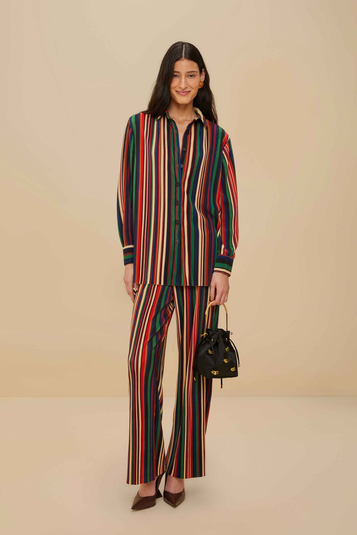 CHEMISE PLISSÉE MULTICOLORE À RAYURES PIPA