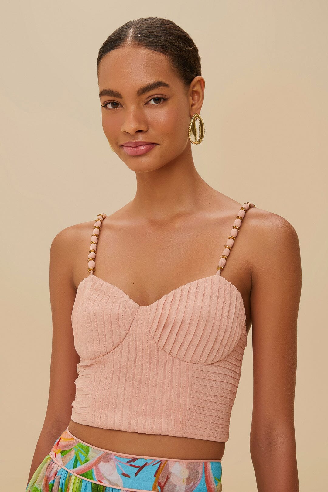 Haut corset rose blush