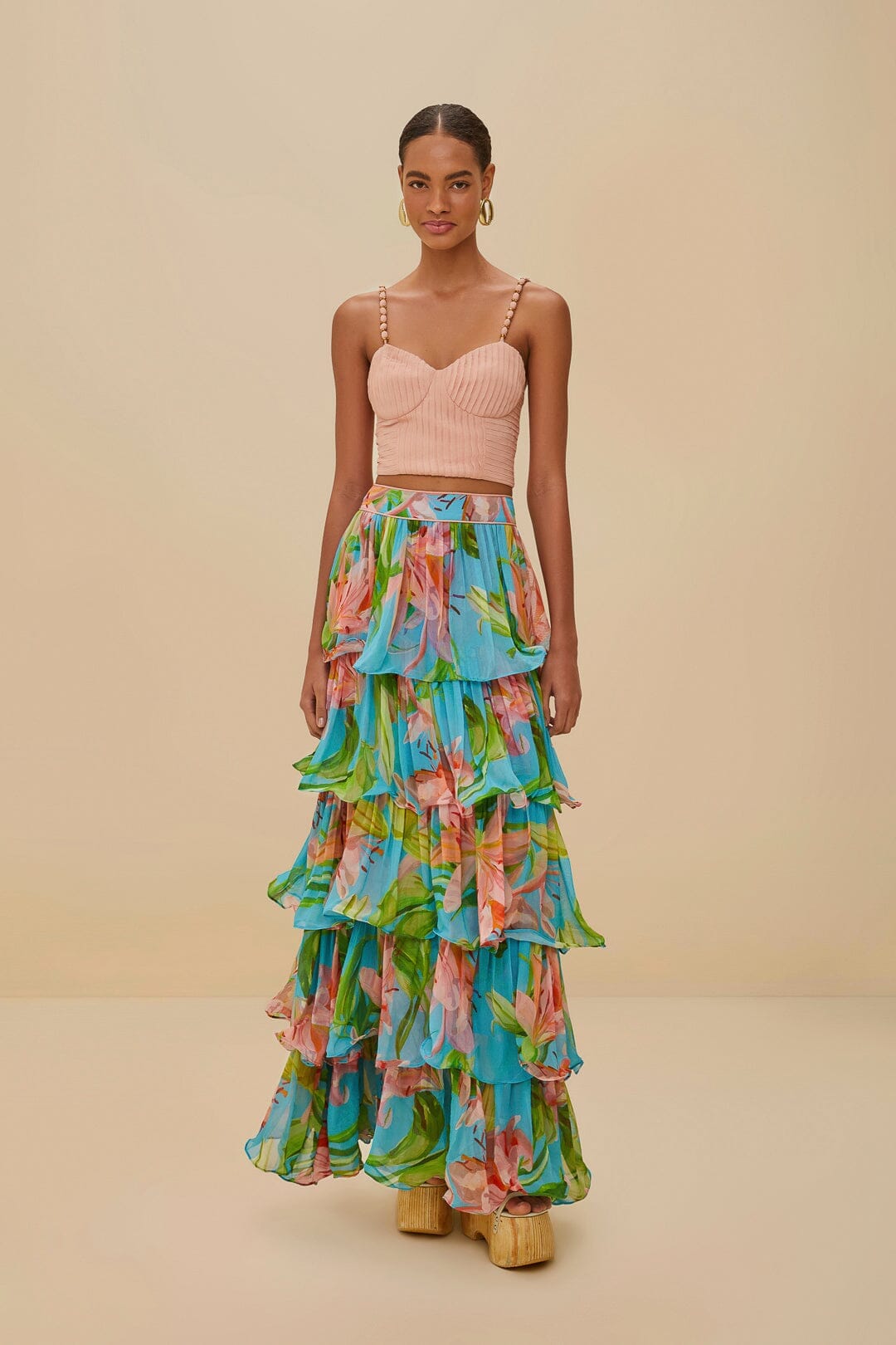 Haut corset rose blush