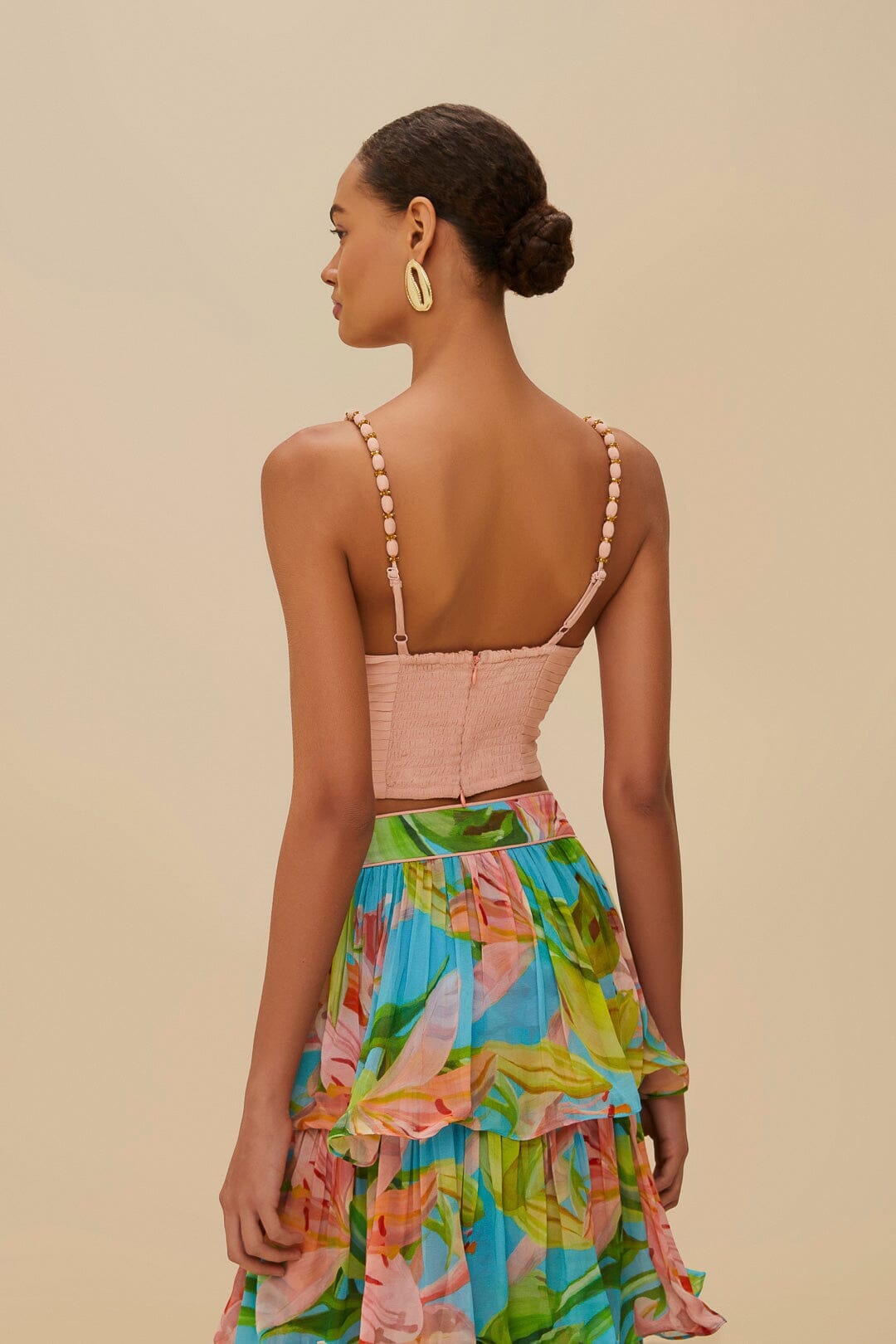 Haut corset rose blush