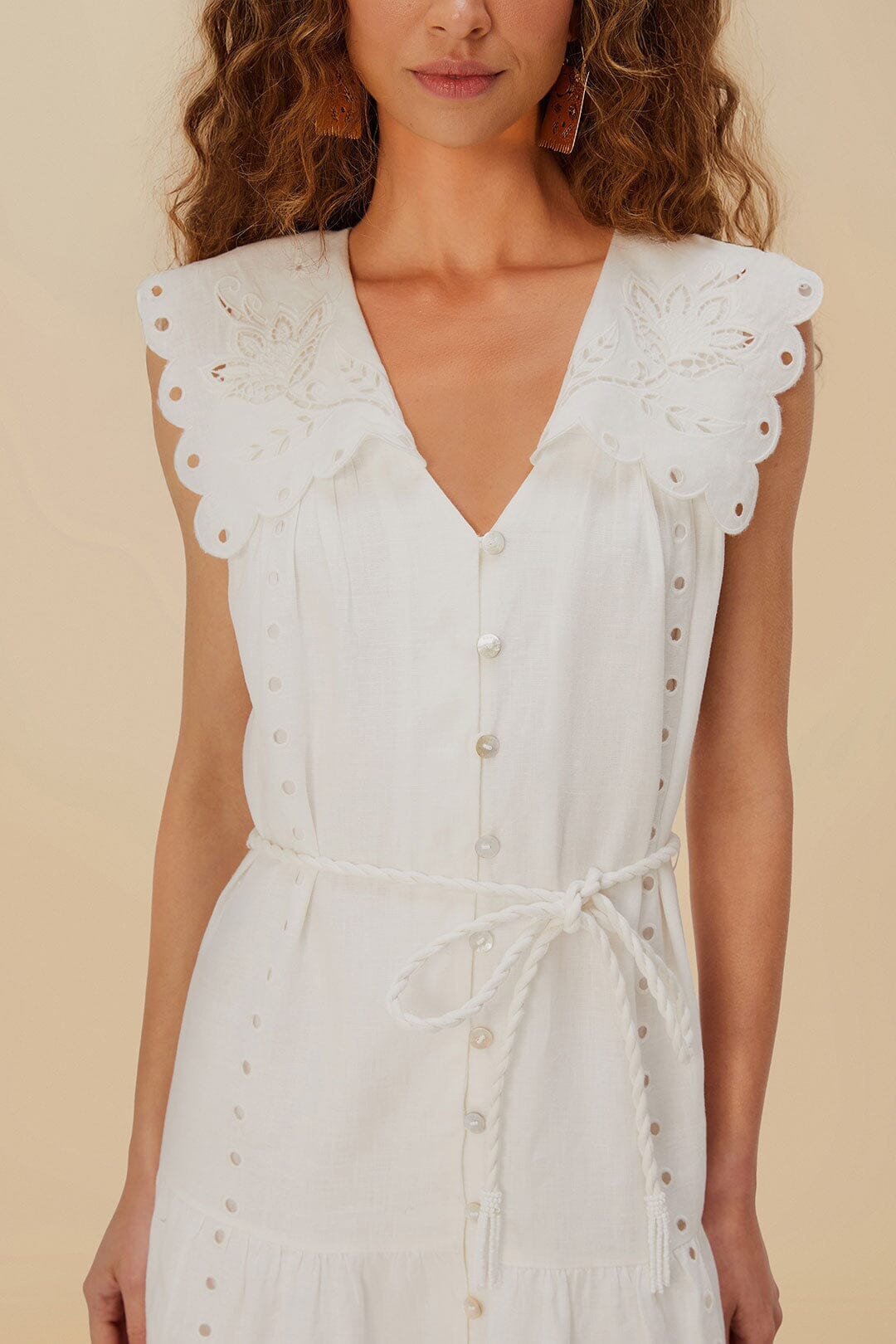 Off-White Sleeveless Euroflax™ Premium Linen Maxi Dress