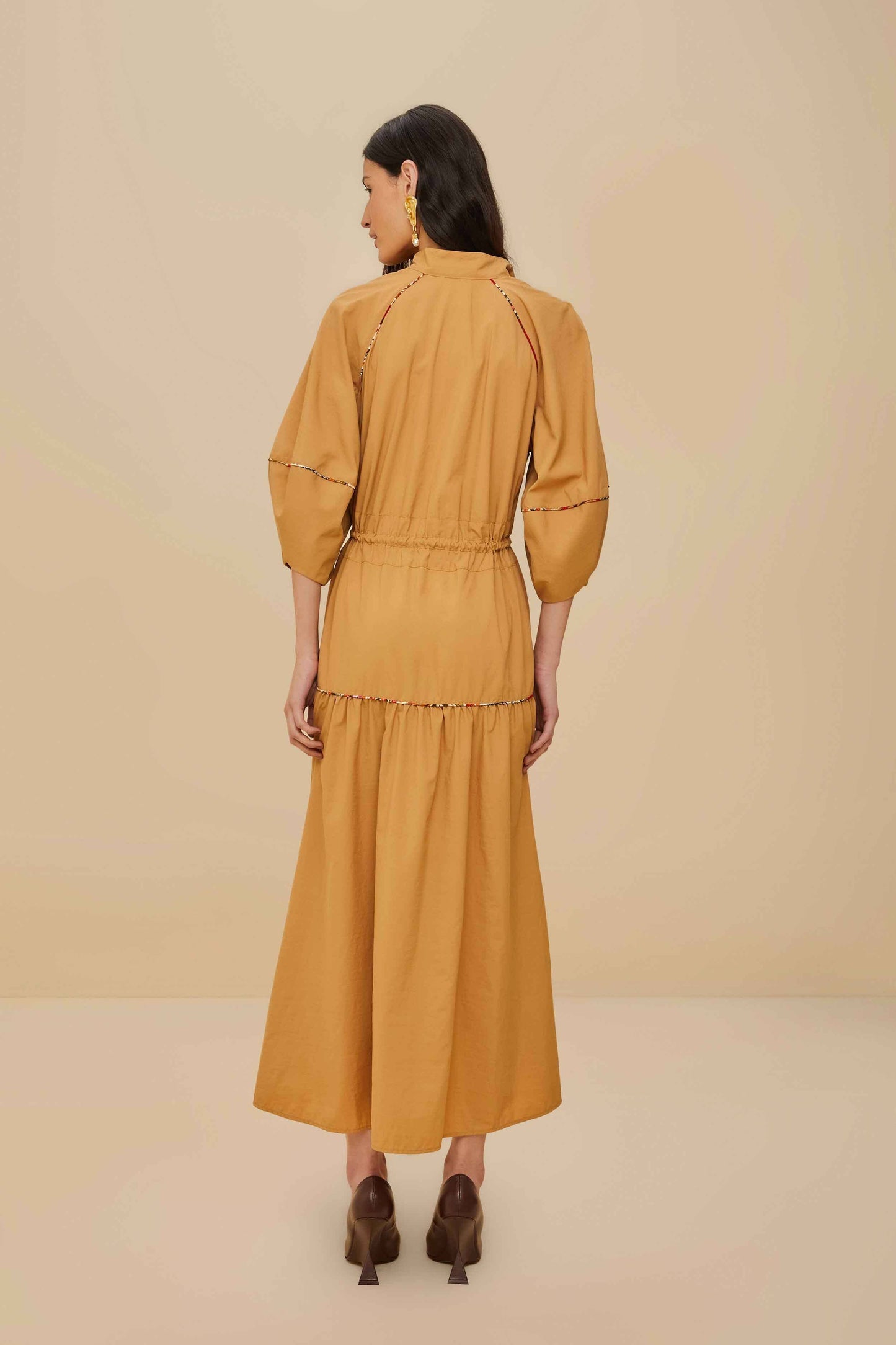 ROBE MIDI CARAMEL CHEMISE