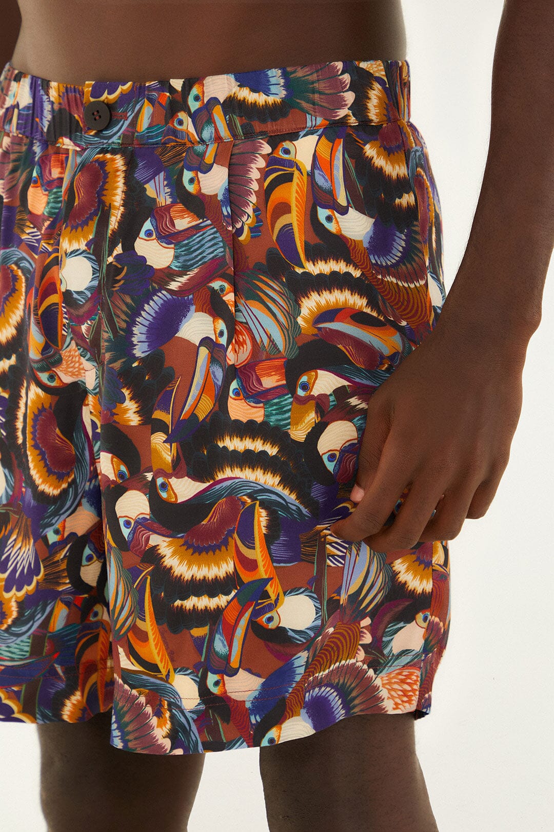 Multicolor Flying Toucans Lenzing™ Ecovero™ Shorts