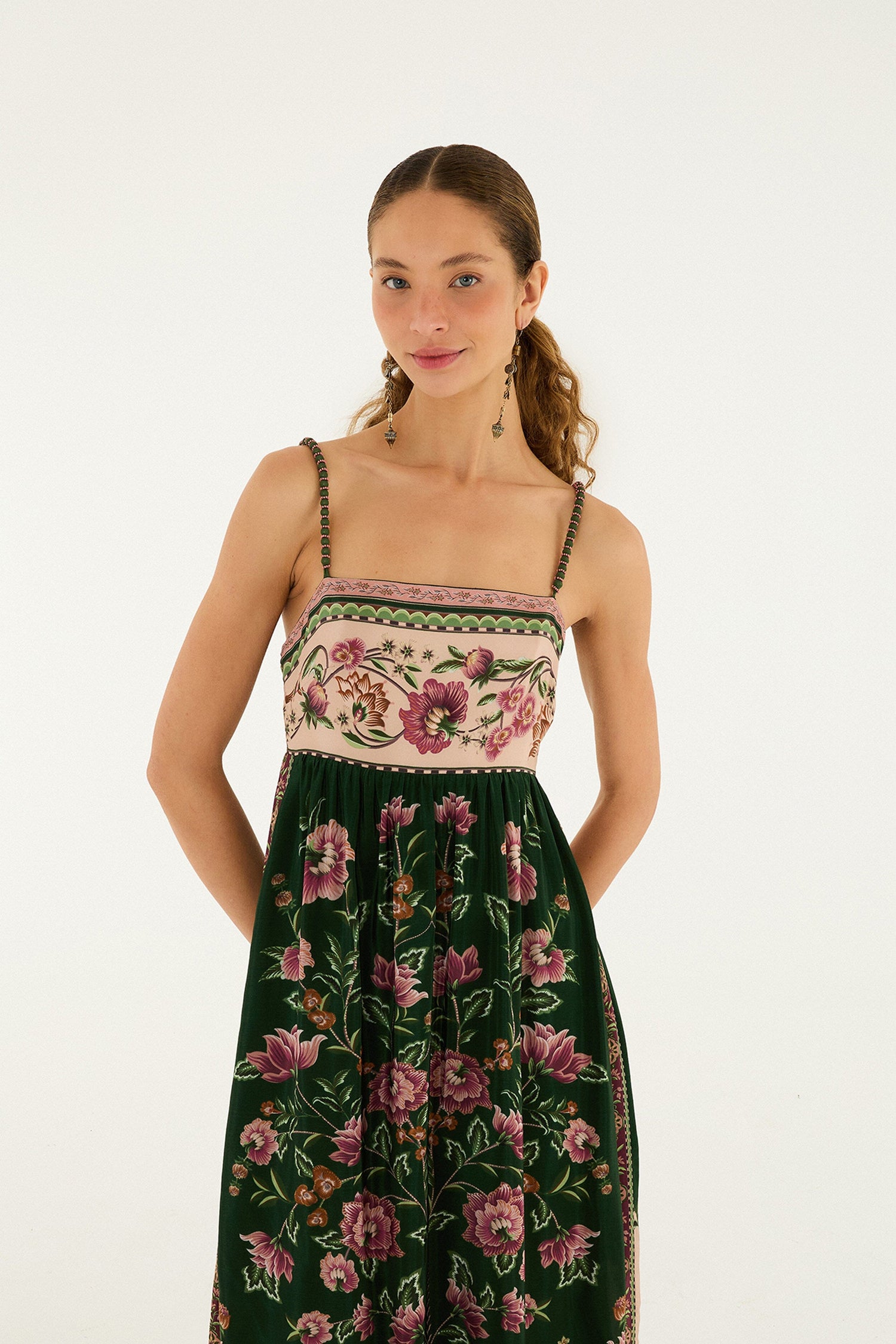 green flowering garden tree mini dress Green Flowering Garden Tree Mini Dress Farm Rio