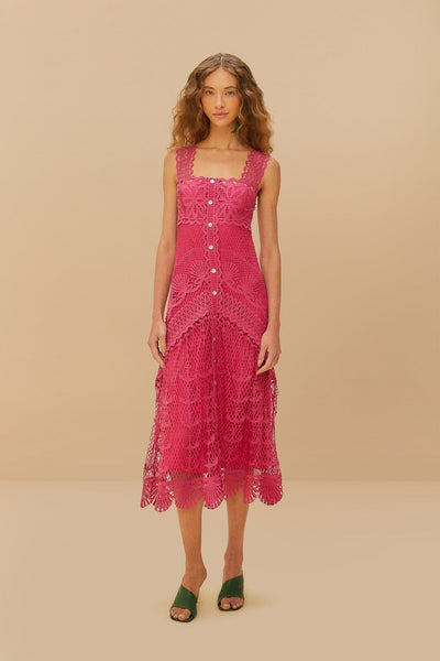 green nautical guipure maxi dress Pink Nautical Guipure Maxi Dress – FARM Rio