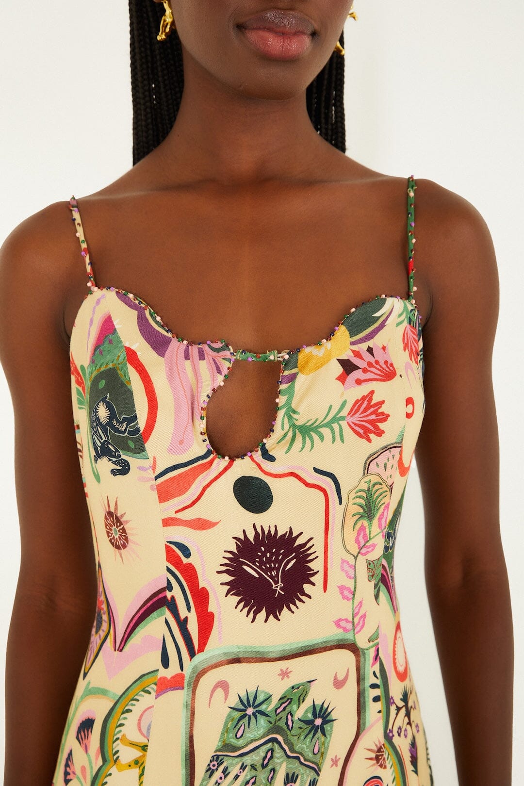 farm rio multicolor surreal sleeveless midi dress FARM Rio Multicolor Surreal Sleeveless Midi Dress
