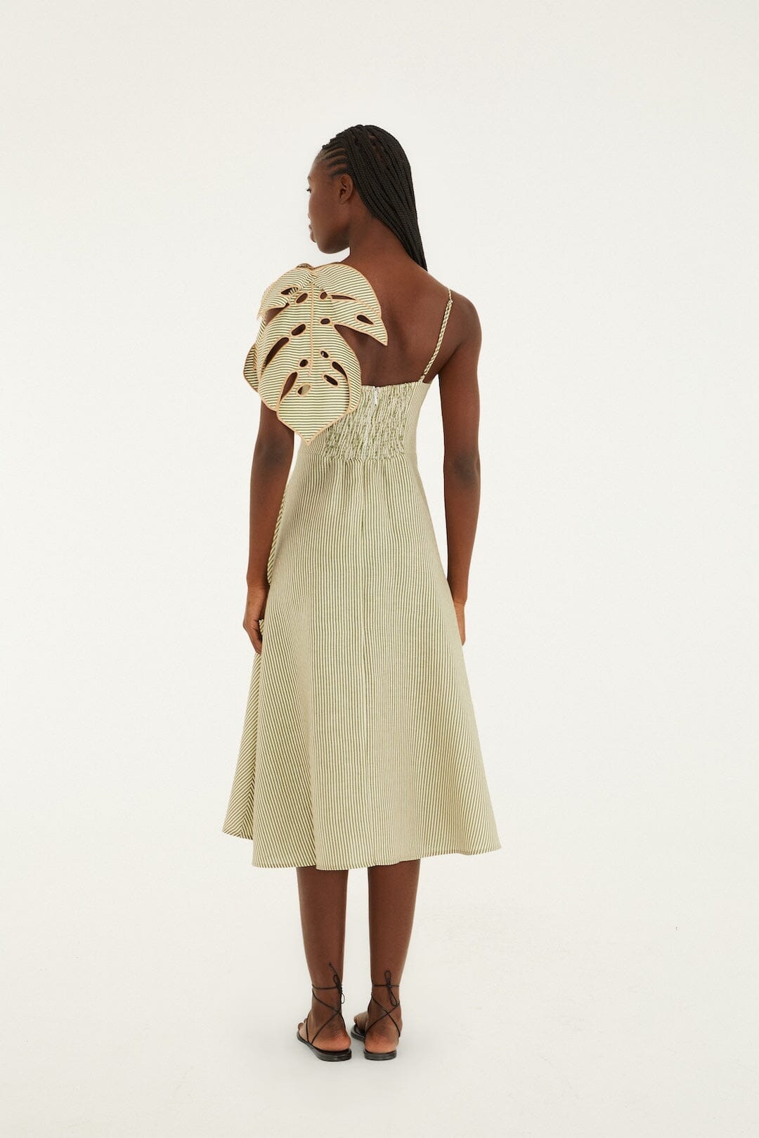 monstera linen dress Kiwi Monstera Linen Rumba Dress