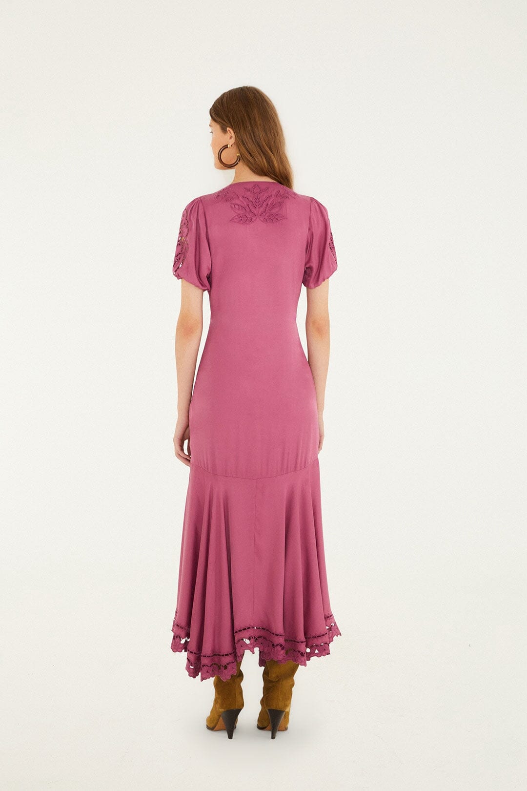 Pink Richelieu Lenzing™ Ecovero™ Viscose Maxi Dress