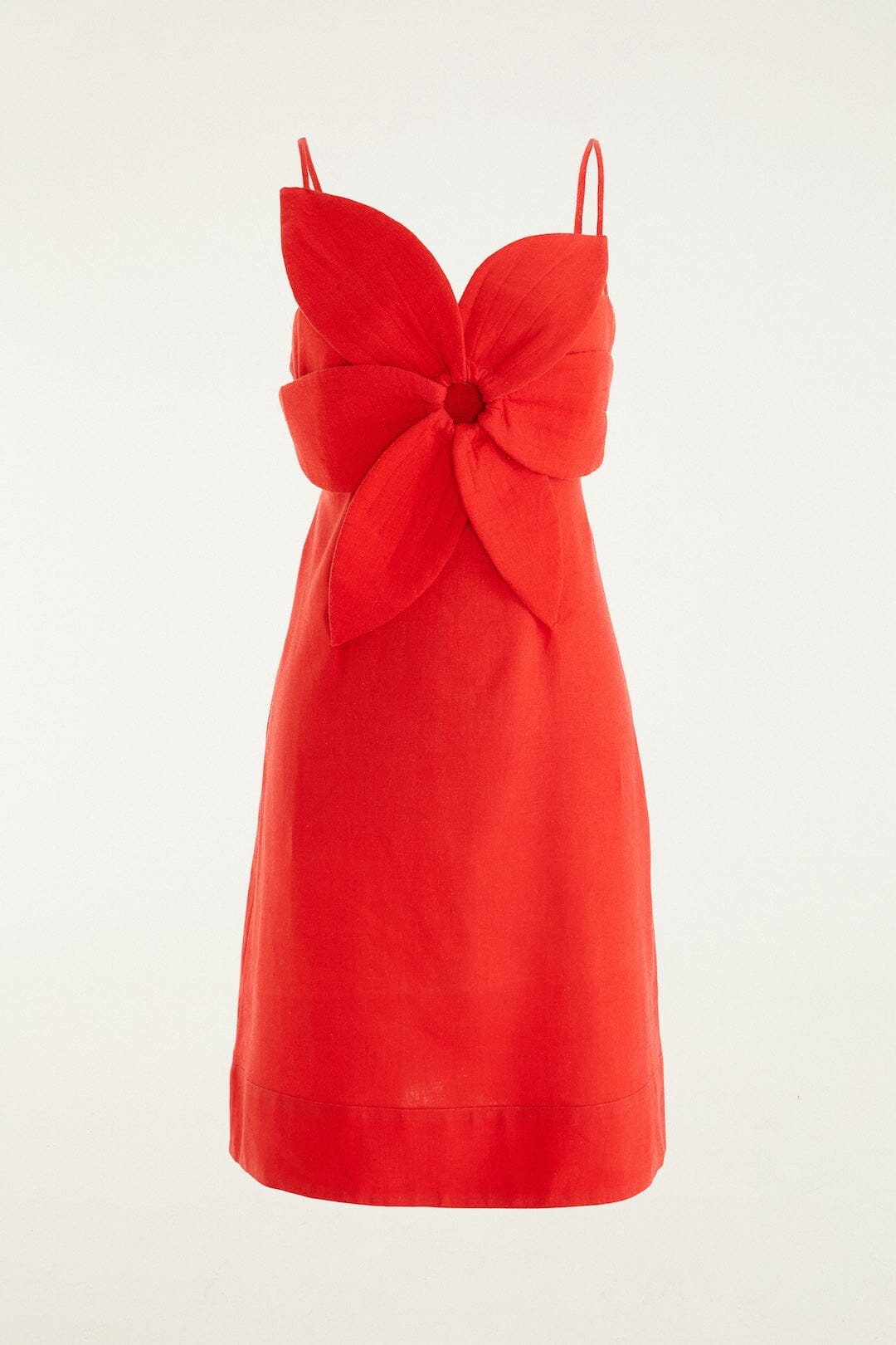 Red 3d Flower Lenzing  Ecovero  Euroflax  Mini Dress | FARM Rio