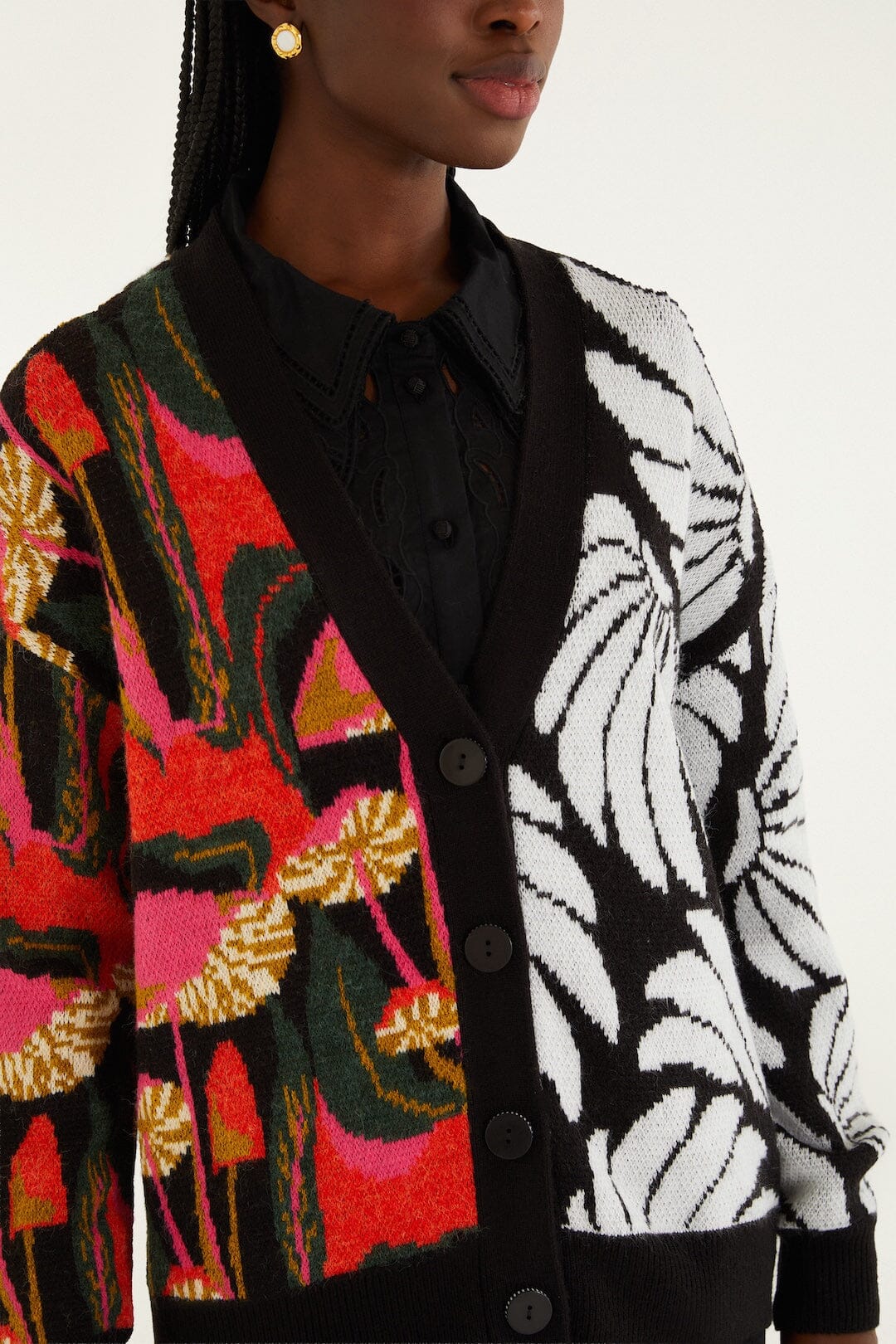 Mix Wild Mushrooms Knit Cardigan