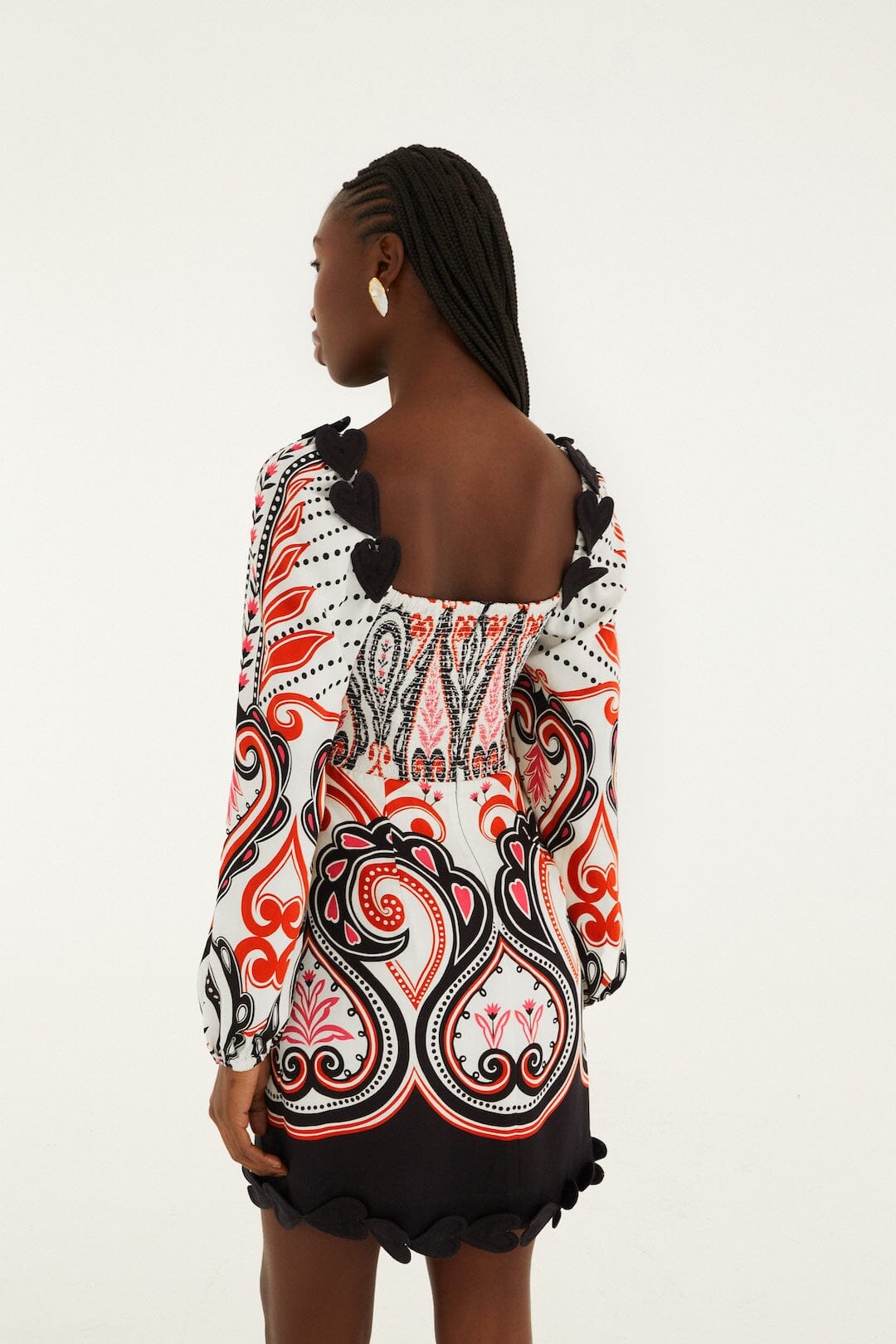 Off-White Graphic Ainika Cut-Out Hearts Mini Dress