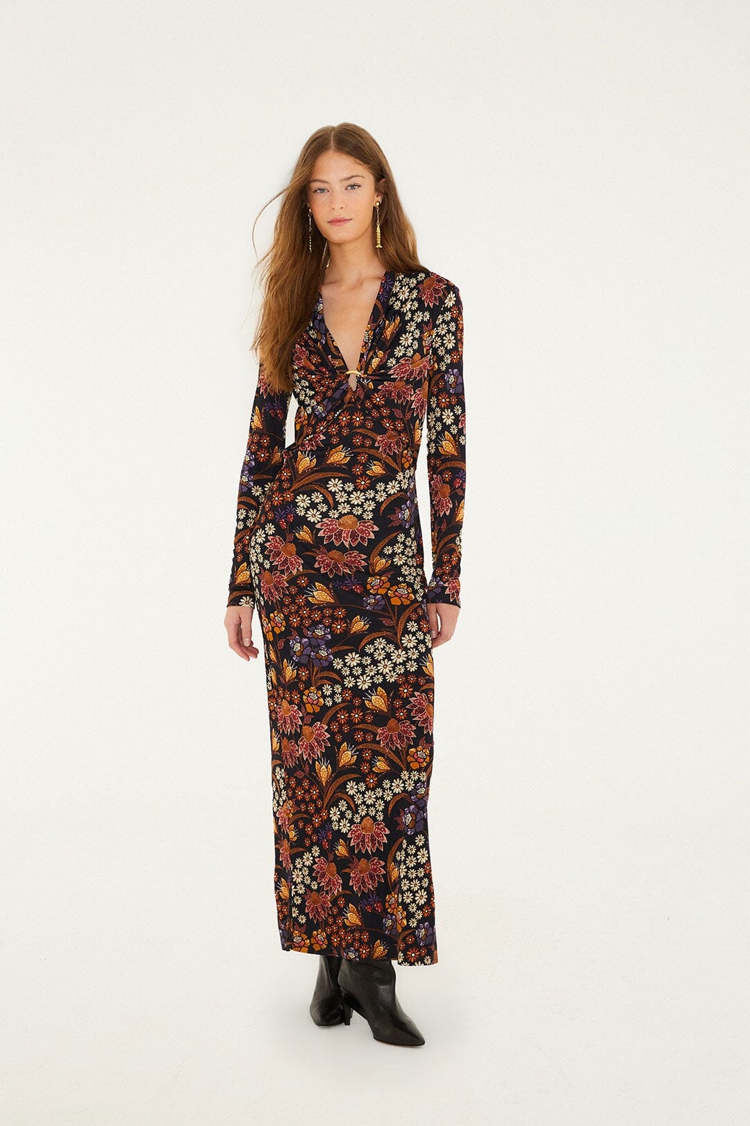 Black Lili Long Sleeve Maxi Dress