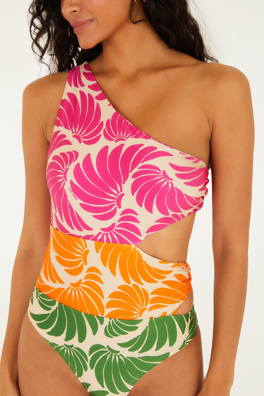 Maillot de bain une pièce à une épaule avec ailes de banane