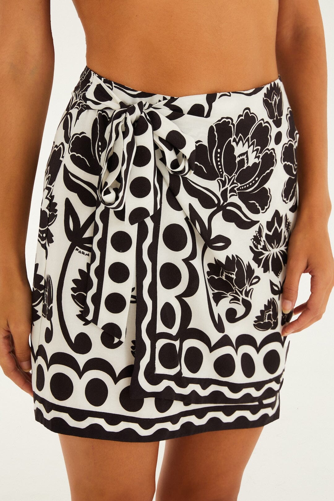 Off-White Floral Arabesque Mini Wrap Skirt