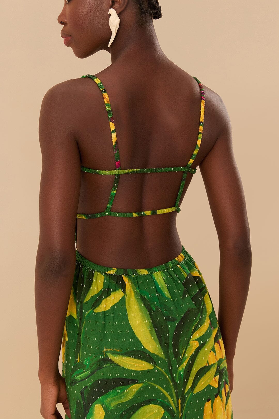 Green Banana Aquarela Midi Dress FARM Rio Green Banana Aquarela Midi Dress FARM Rio