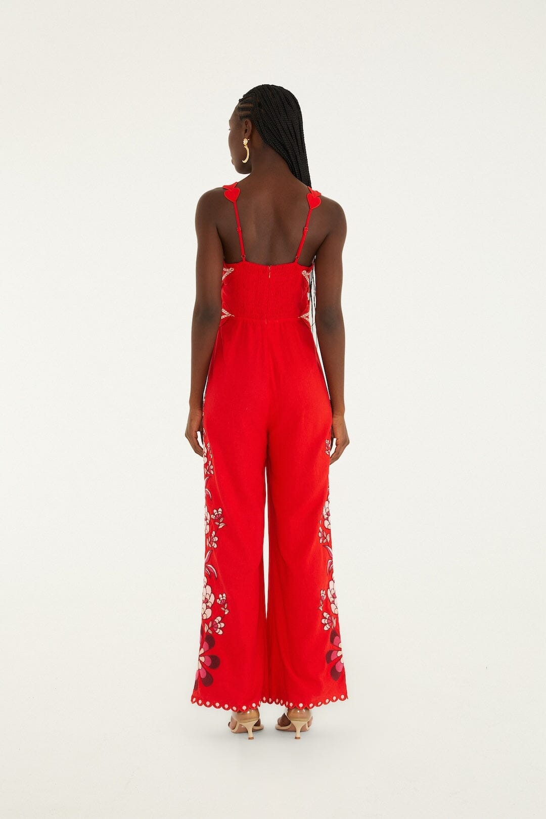 Pink Lovely Pineapples Embroidered Jumpsuit