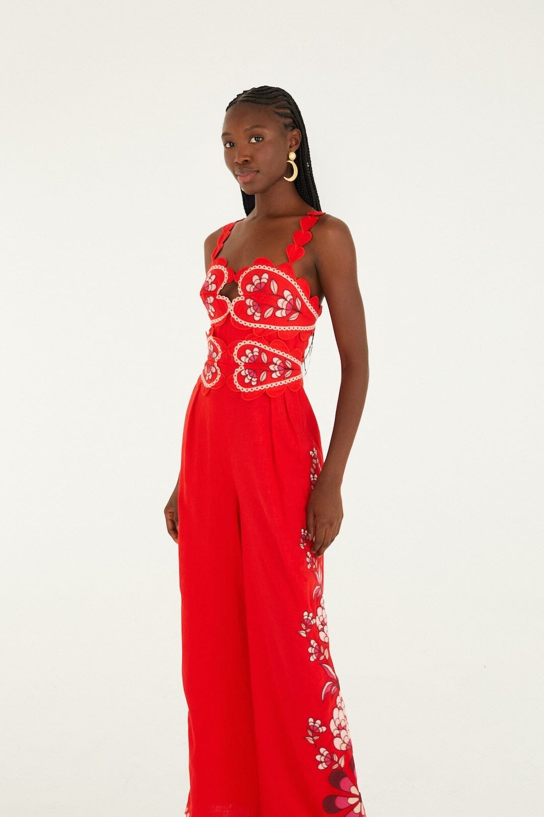 Pink Lovely Pineapples Embroidered Jumpsuit
