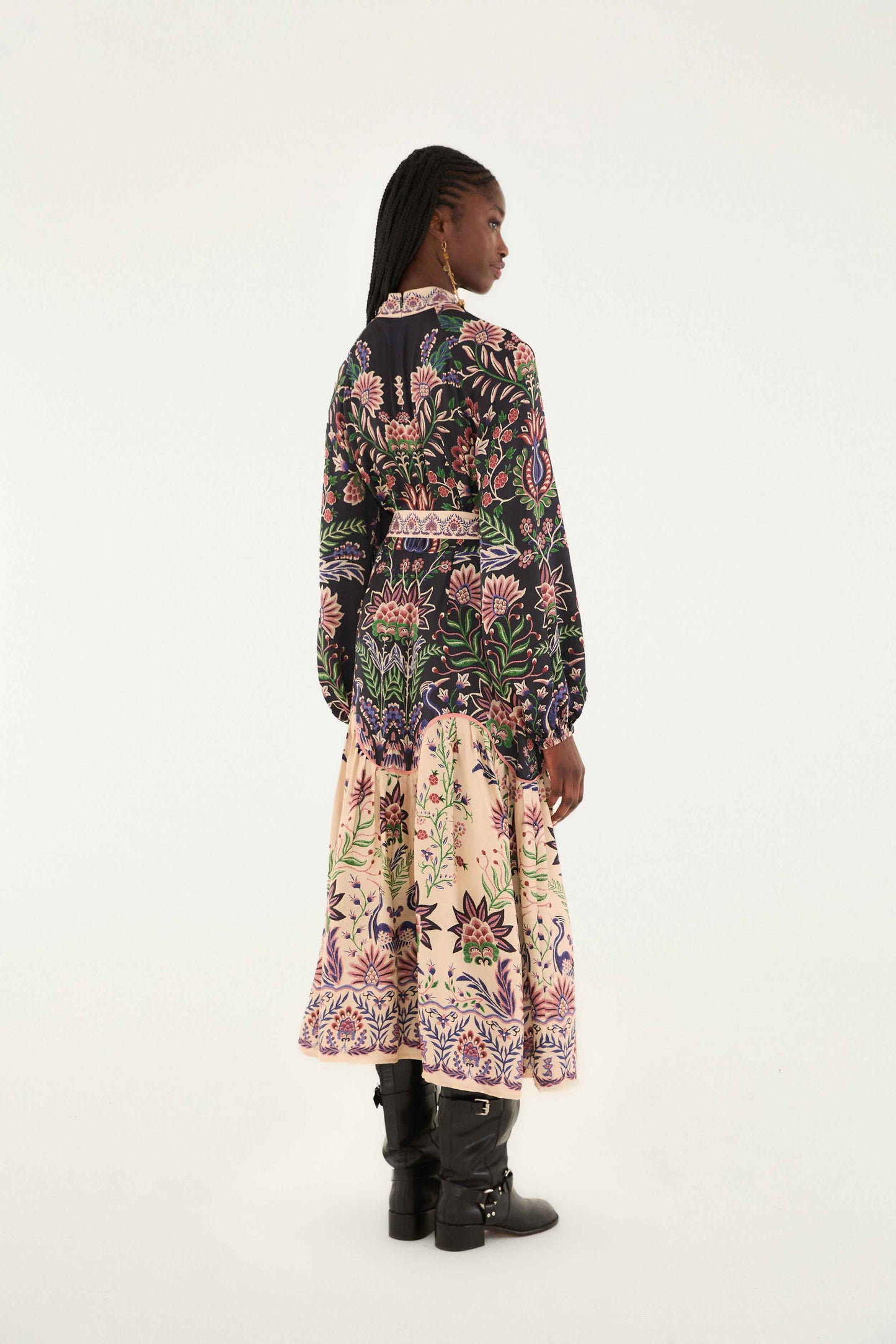 Marvelous Garden Black Midi Dress