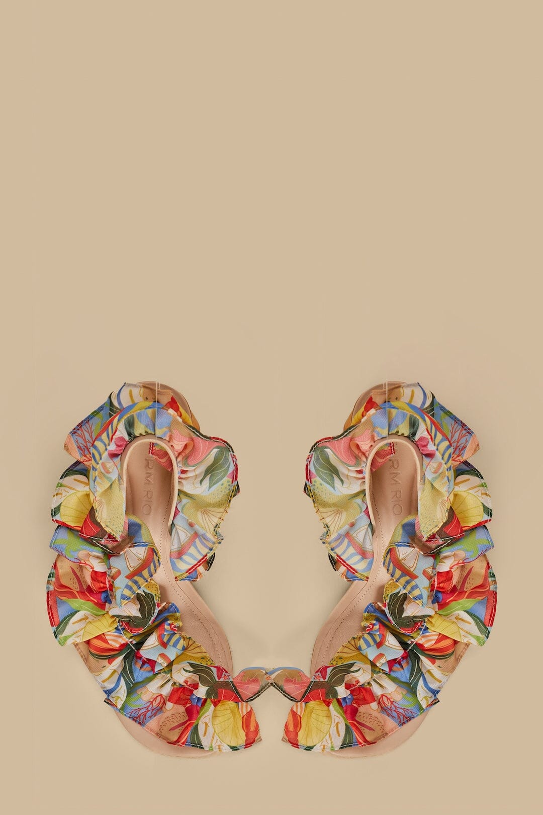Multicolor Ocean View Monstera Heeled Sandal