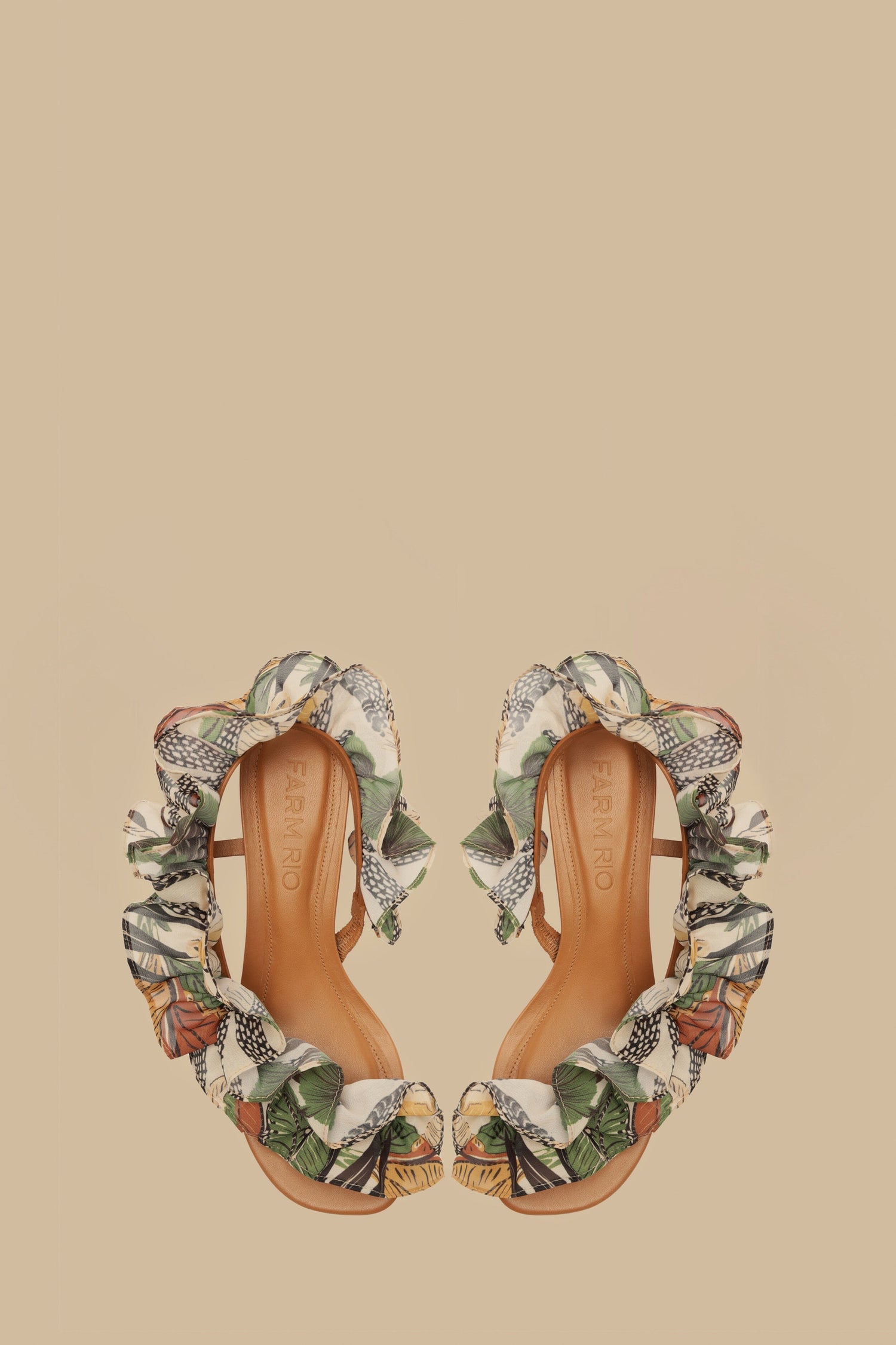 farm rio monstera sandals Sand Foliage Sketch Monstera Heeled Sandal – FARM Rio