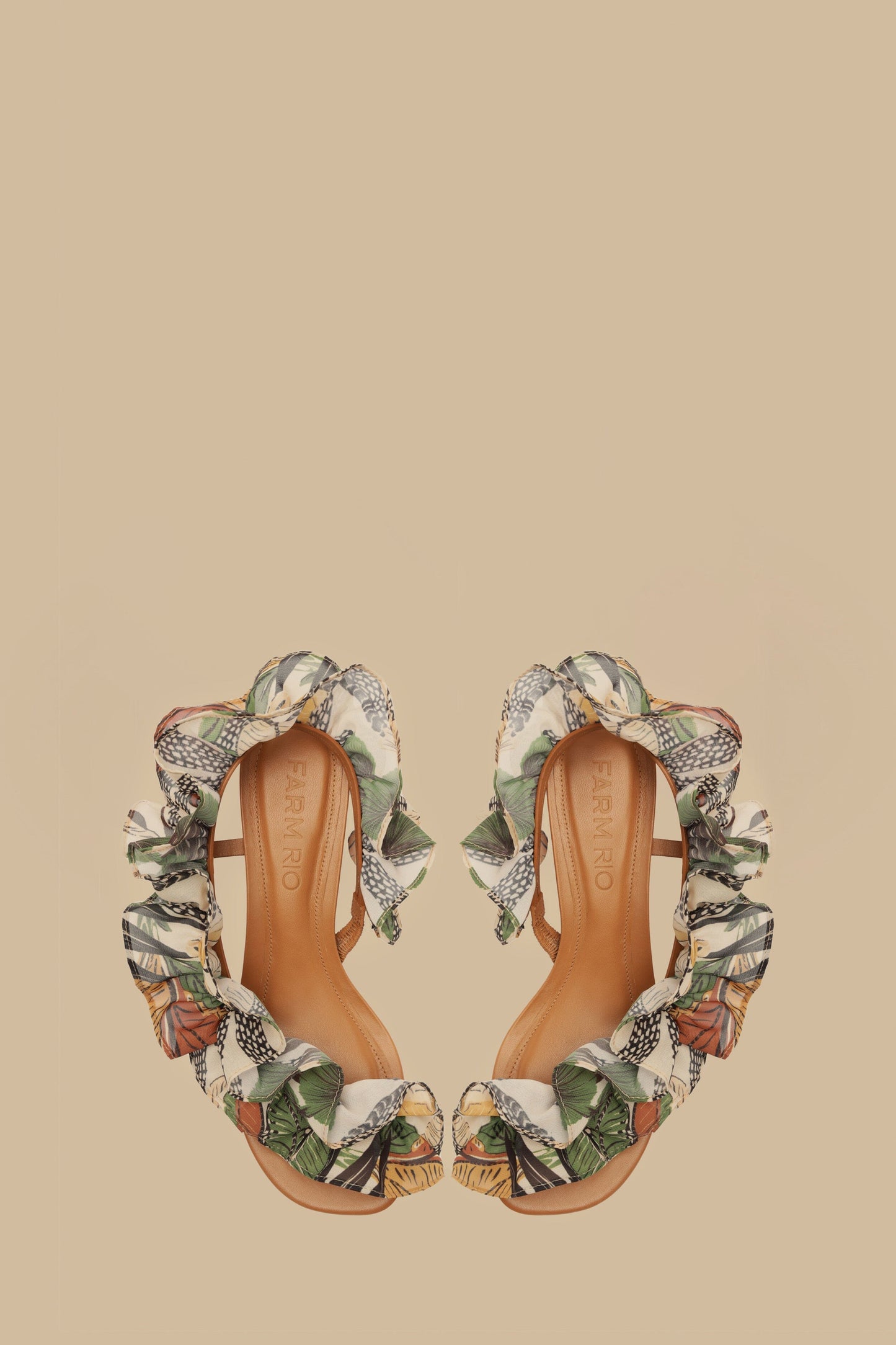monstera sandals Sand Foliage Sketch Monstera Heeled Sandal – FARM Rio