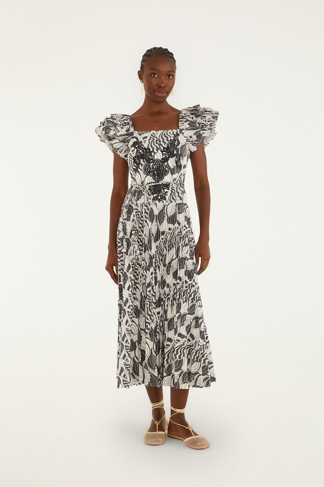 Plissiertes Maxikleid „Sandmuschel-Serenade“