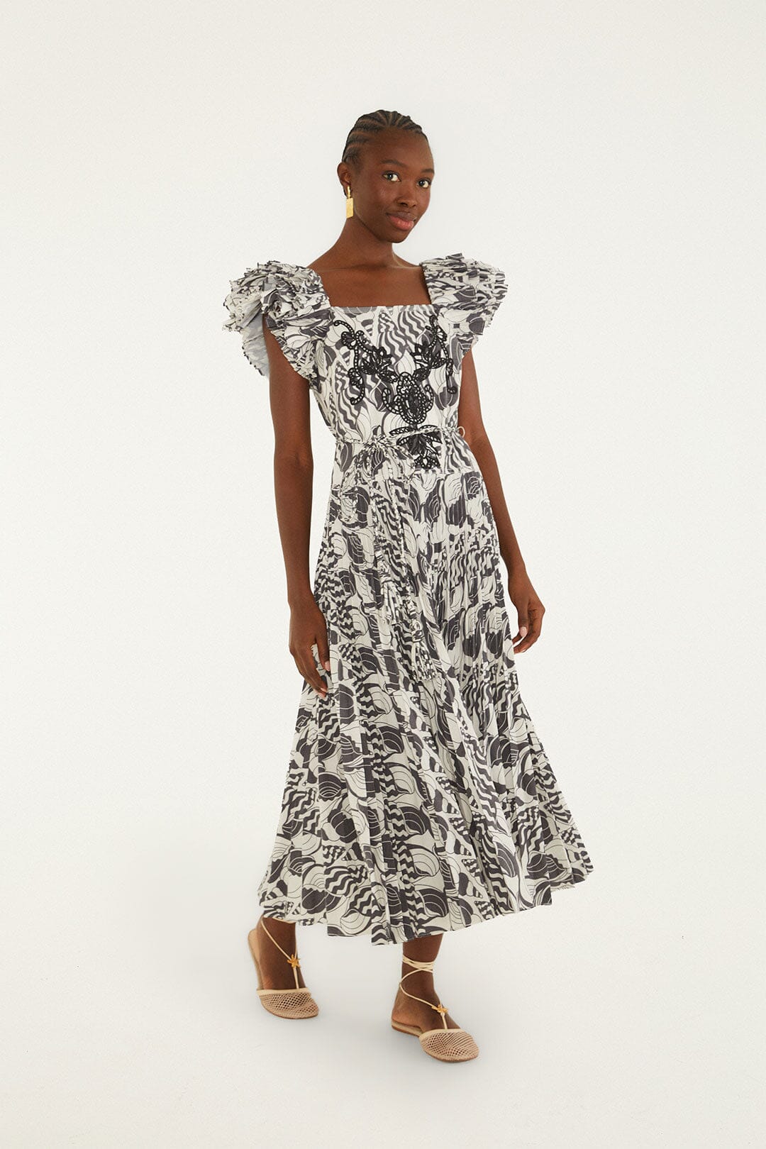 Plissiertes Maxikleid „Sandmuschel-Serenade“