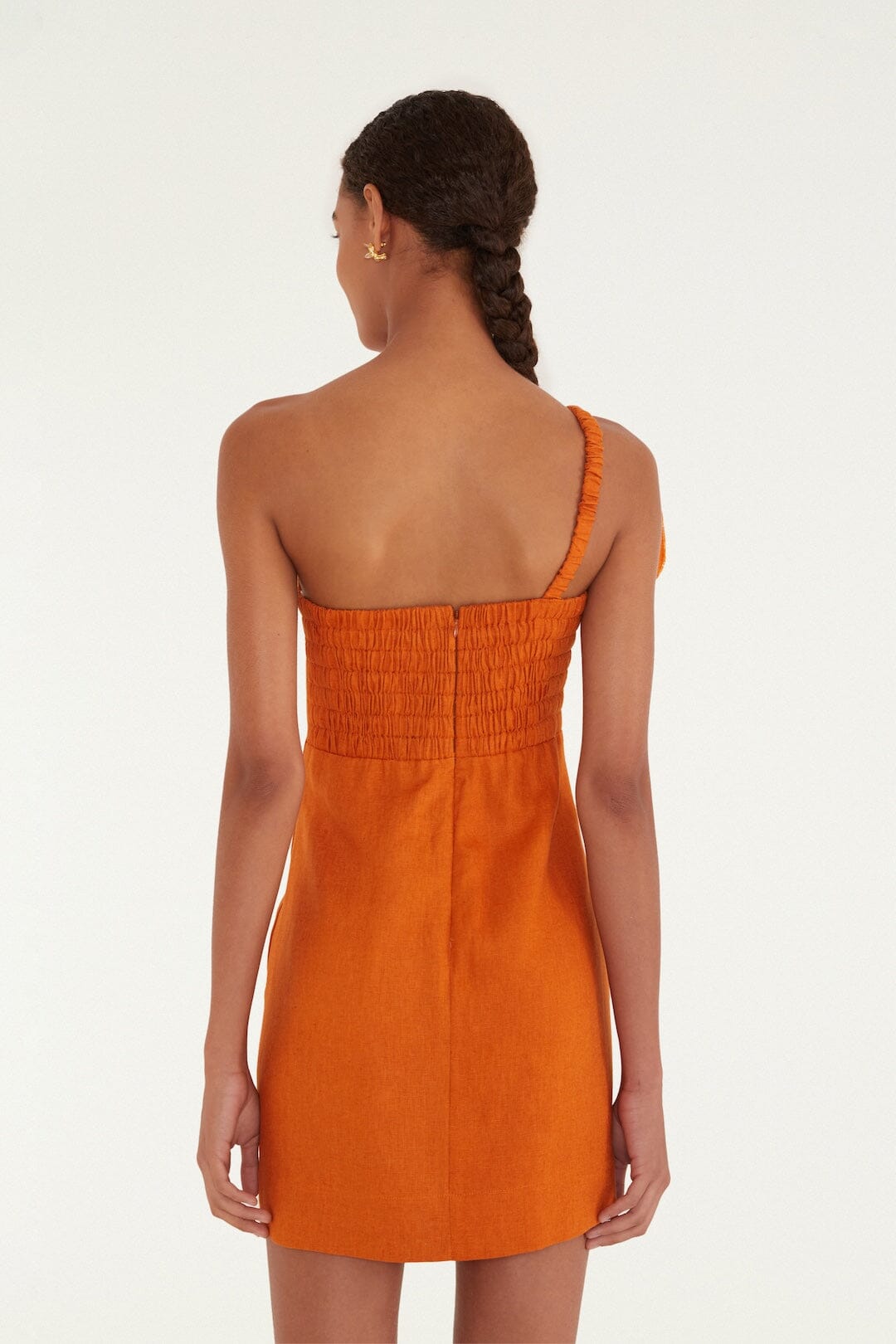 Orange Flower Euroflax Premium Linen Mini Dress