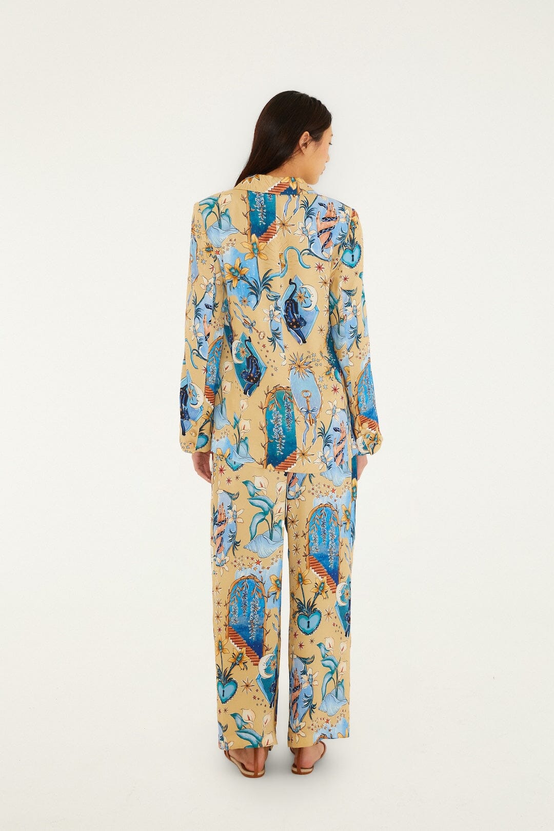 Sand Mystical Wide-Leg Lenzing Ecovero Viscose Pants