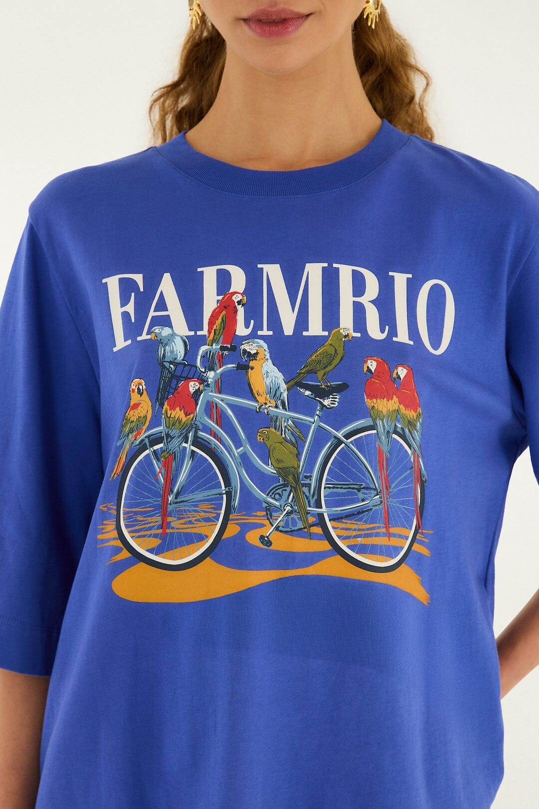 Blue Bike Birds T-Shirt