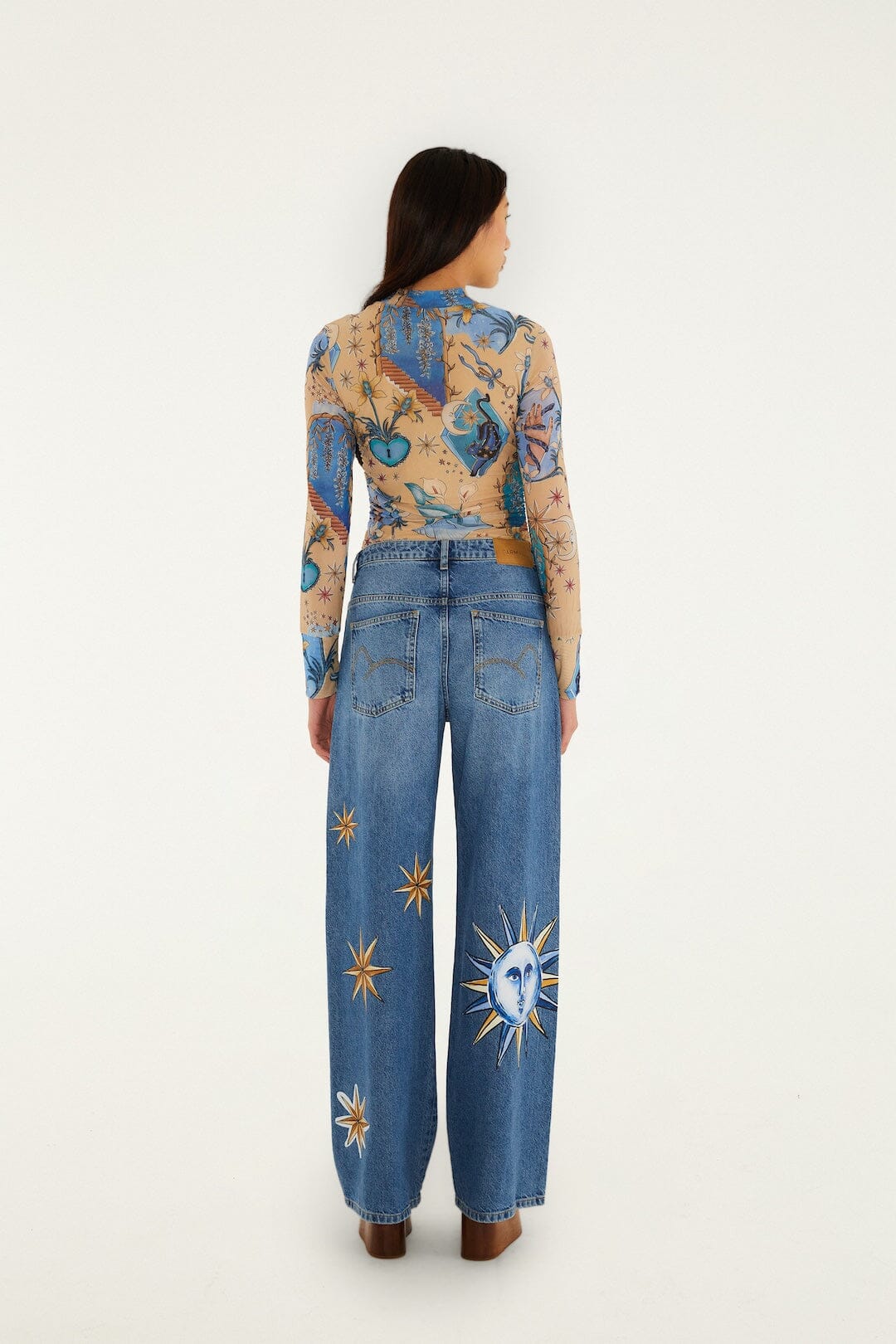 Denim Mystical Wide-Leg Pants | FARM Rio
