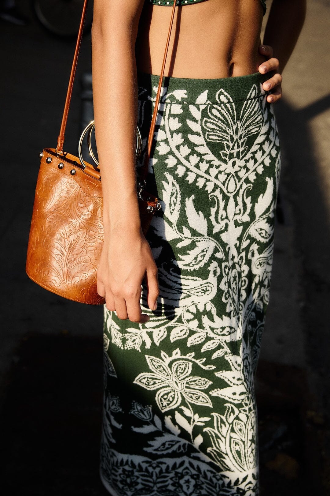 Dark Green Miranda Knit Skirt