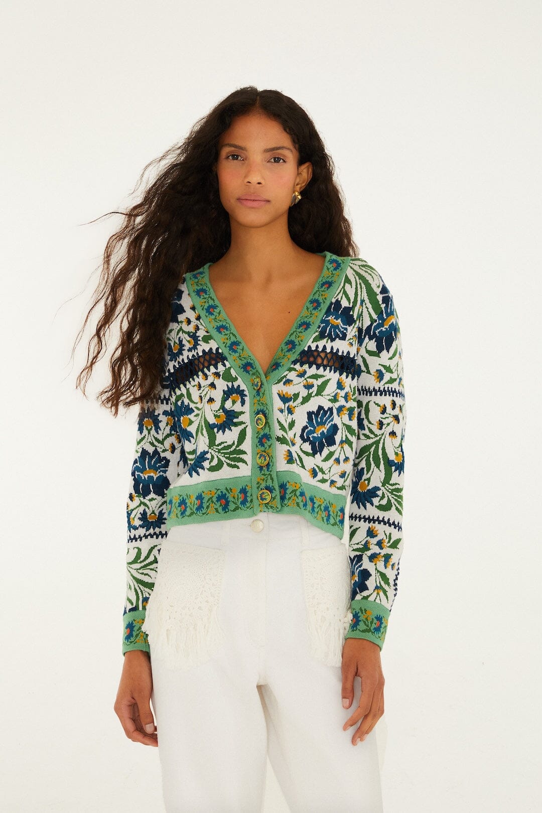 Cardigan en maille boutonnée Manoela Off-White