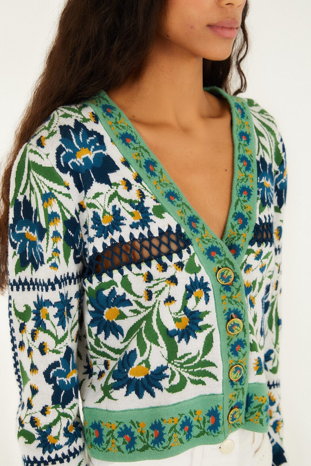Cardigan en maille boutonnée Manoela Off-White