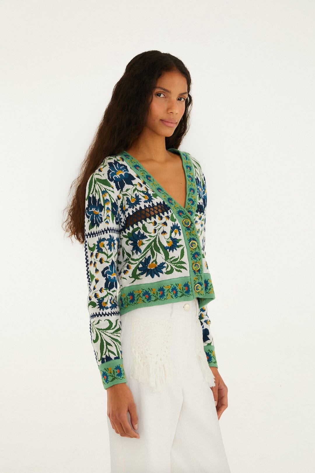 Cardigan en maille boutonnée Manoela Off-White